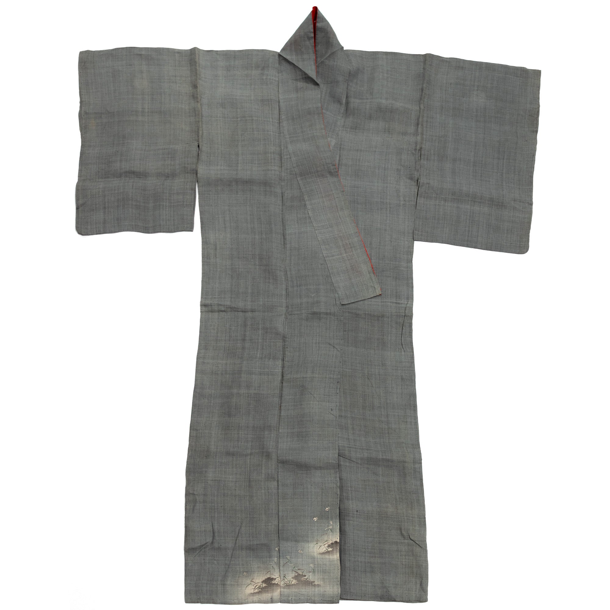 Meiji Era Women's Linen Kimono with Chidori