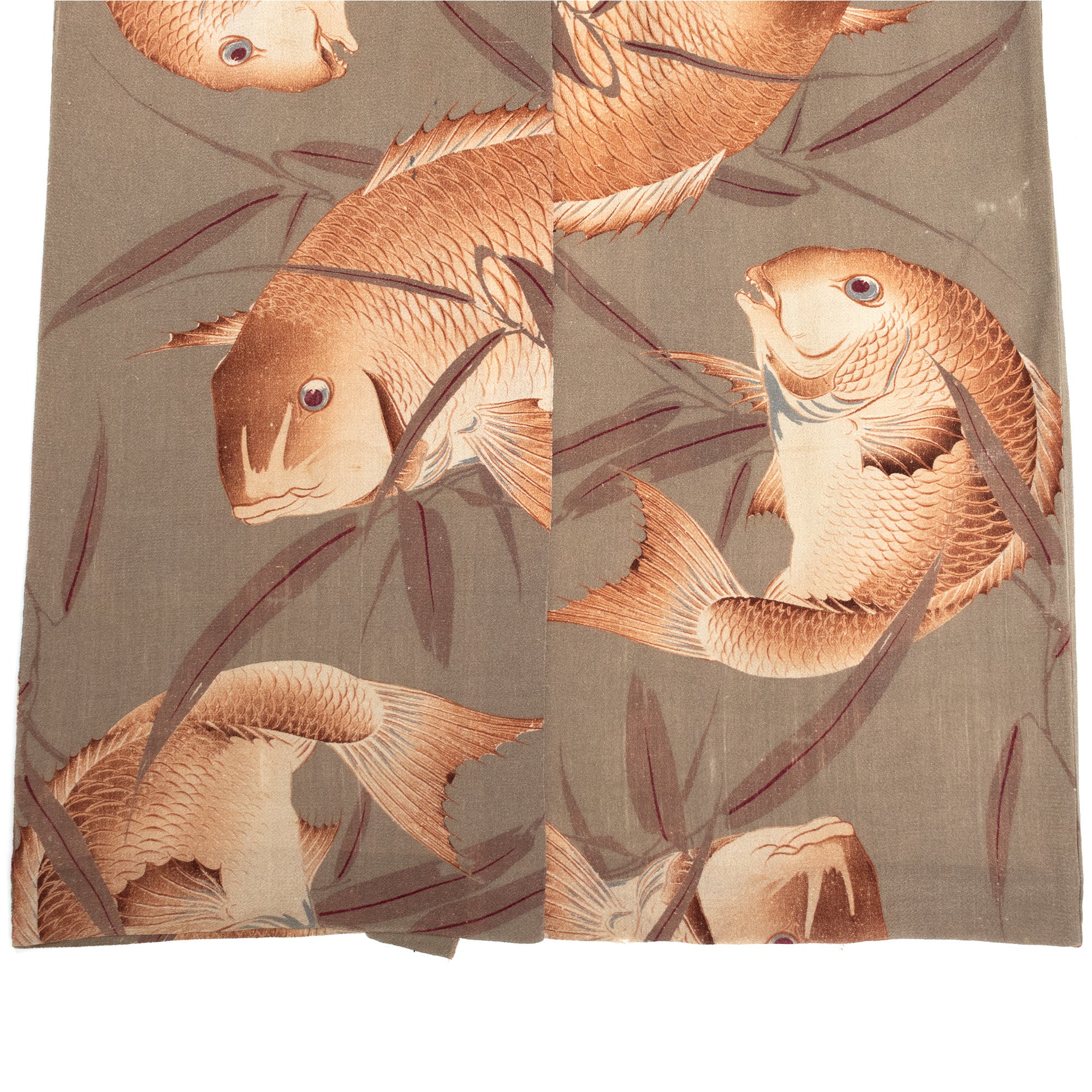 Mens Vintage Chirimen Silk Nagajuban with Lucky Tai