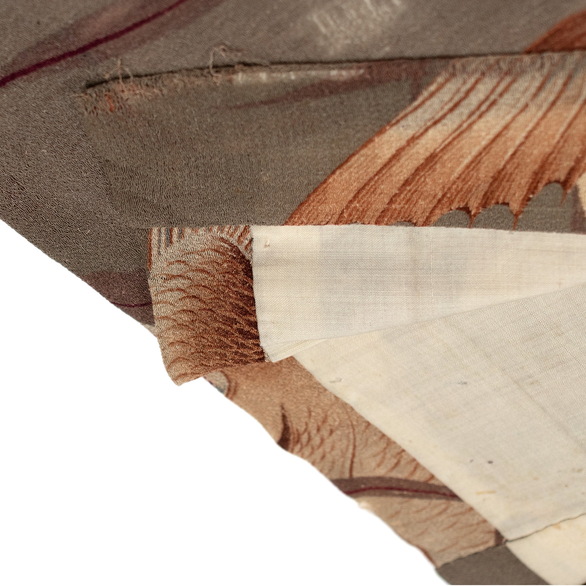 Mens Vintage Chirimen Silk Nagajuban with Lucky Tai