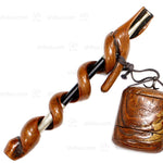 Antique Japanese Tonkotsu Pouch and Kiseru Pipe