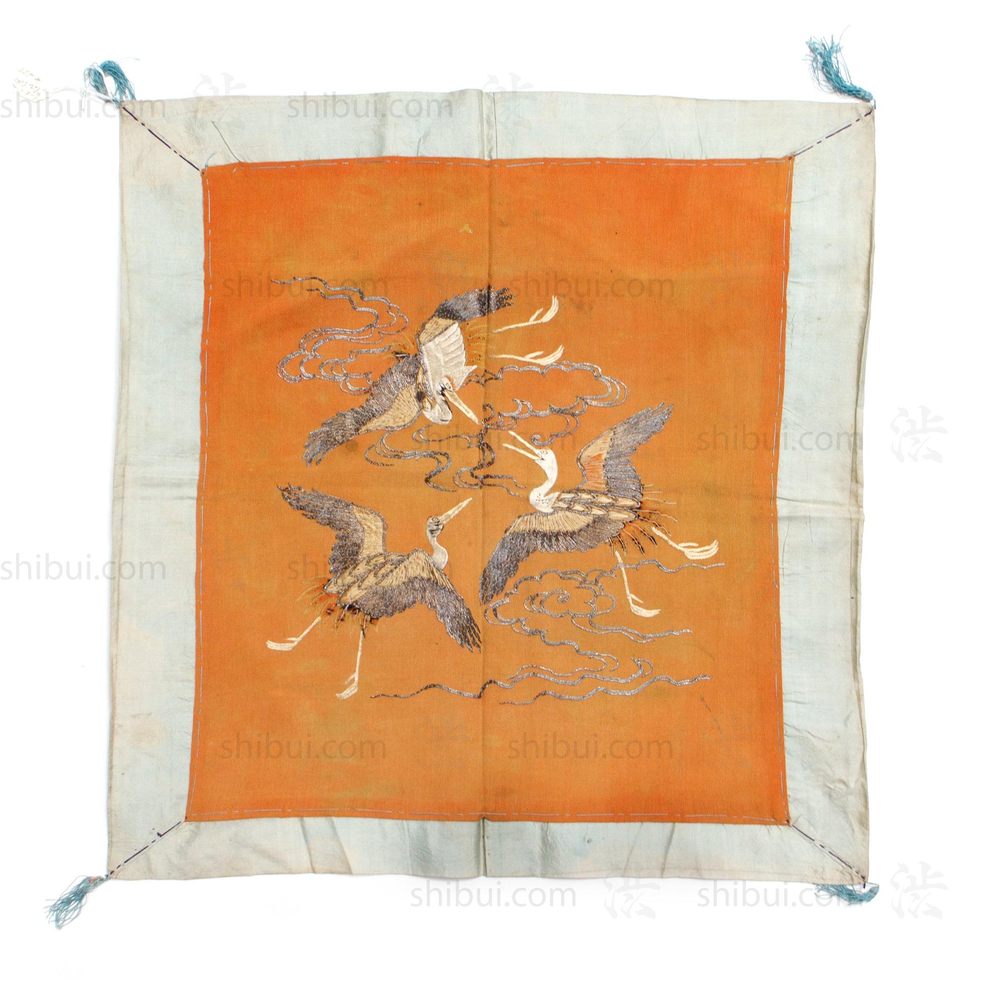 Crane Fukusa Japanese Antique Gift Cover