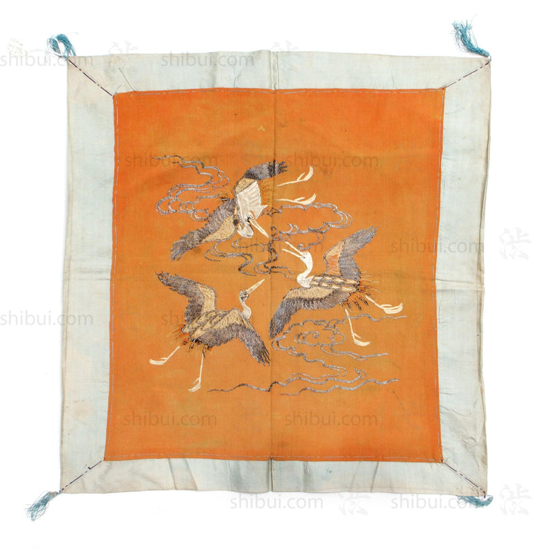 Crane Fukusa Japanese Antique Gift Cover