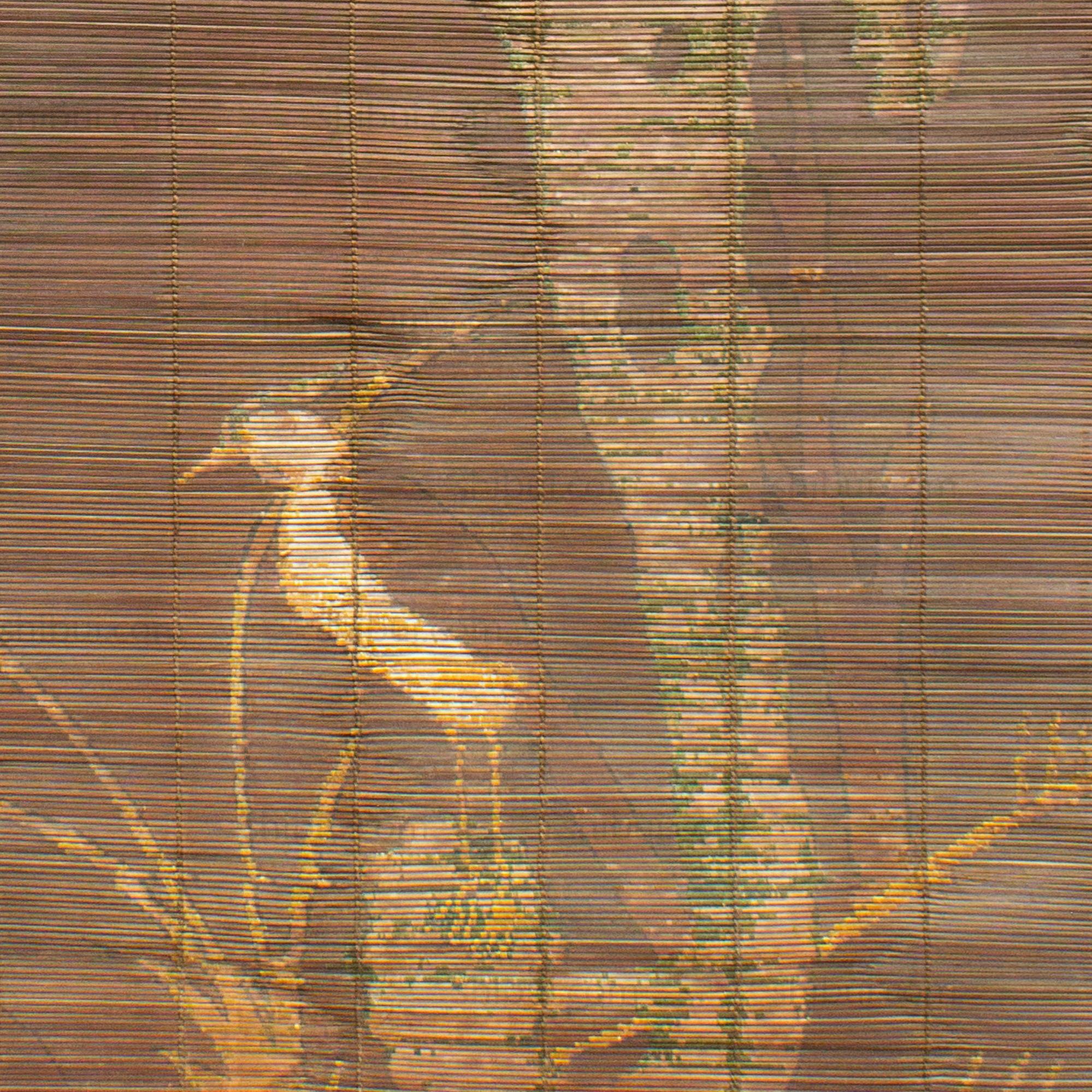 E-Sudare Split Bamboo Blind With Birds | Set of 2