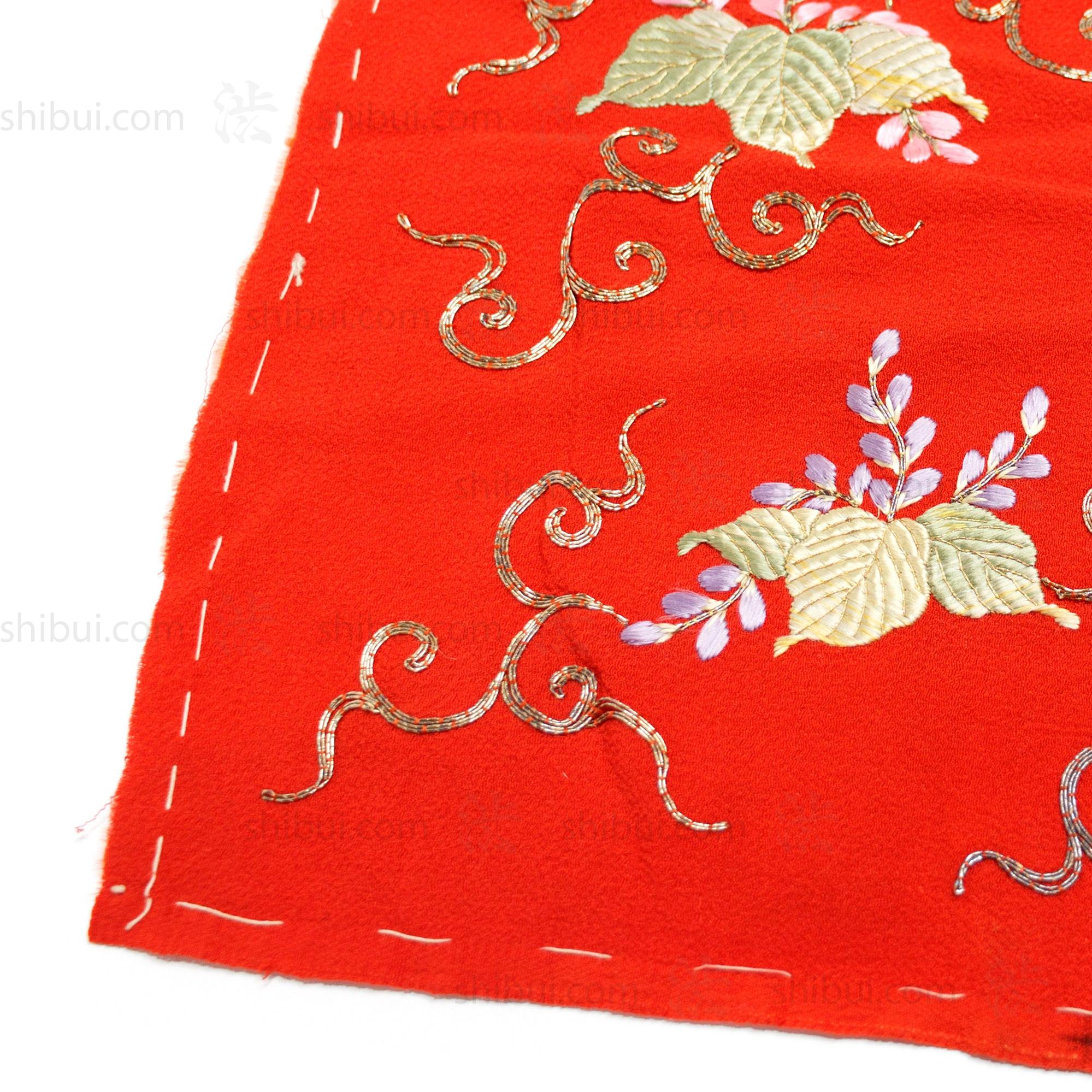 Goldwork Silk Eri | Japanese Antique Kimono Collar