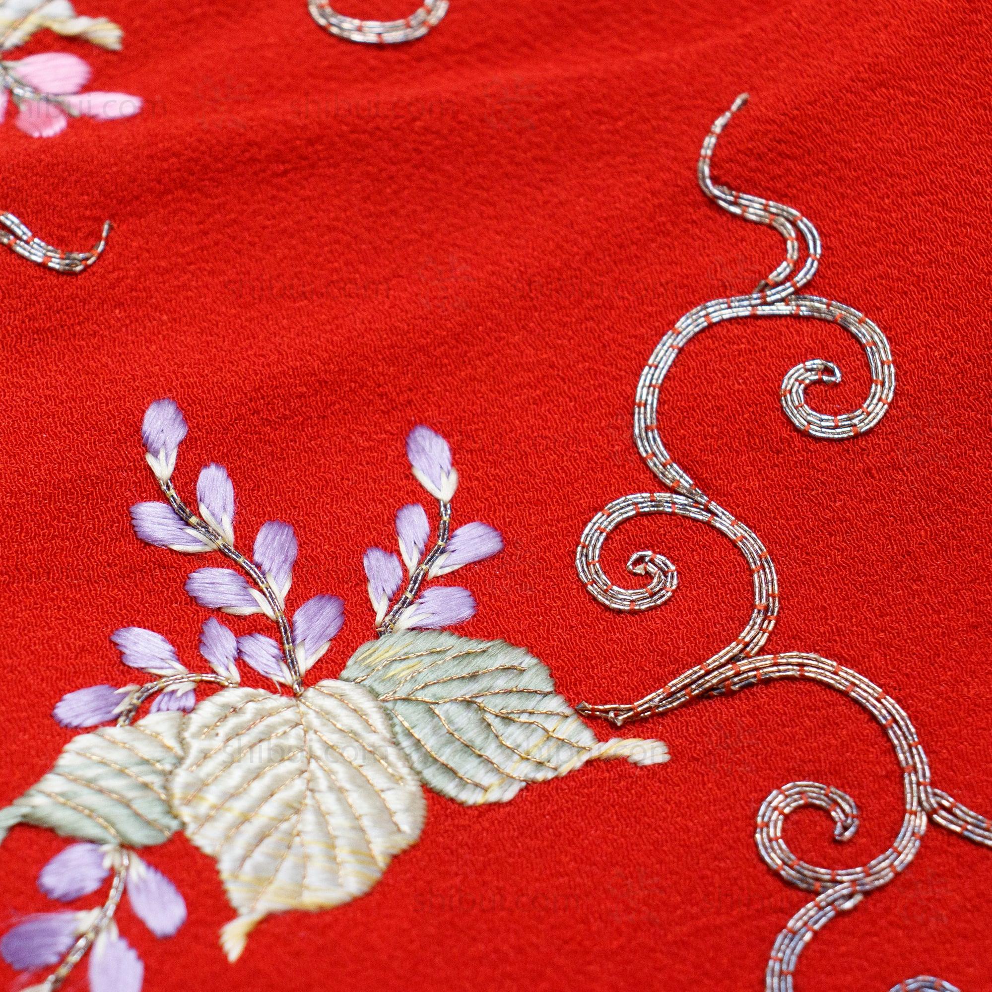 Goldwork Silk Eri | Japanese Antique Kimono Collar