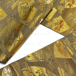 Fan & Pine Needle - Japanese Silk Brocade Maru Obi
