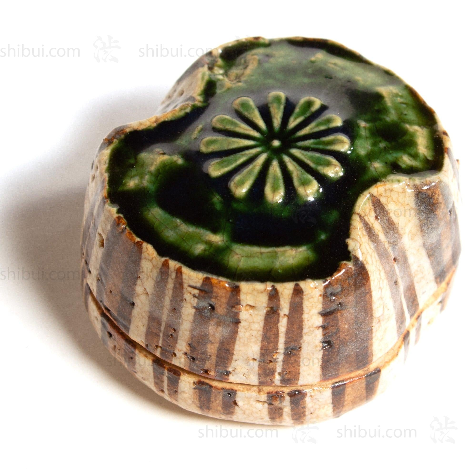 Oribe Ceramic Kogo  | Japanese Incense Storage Container