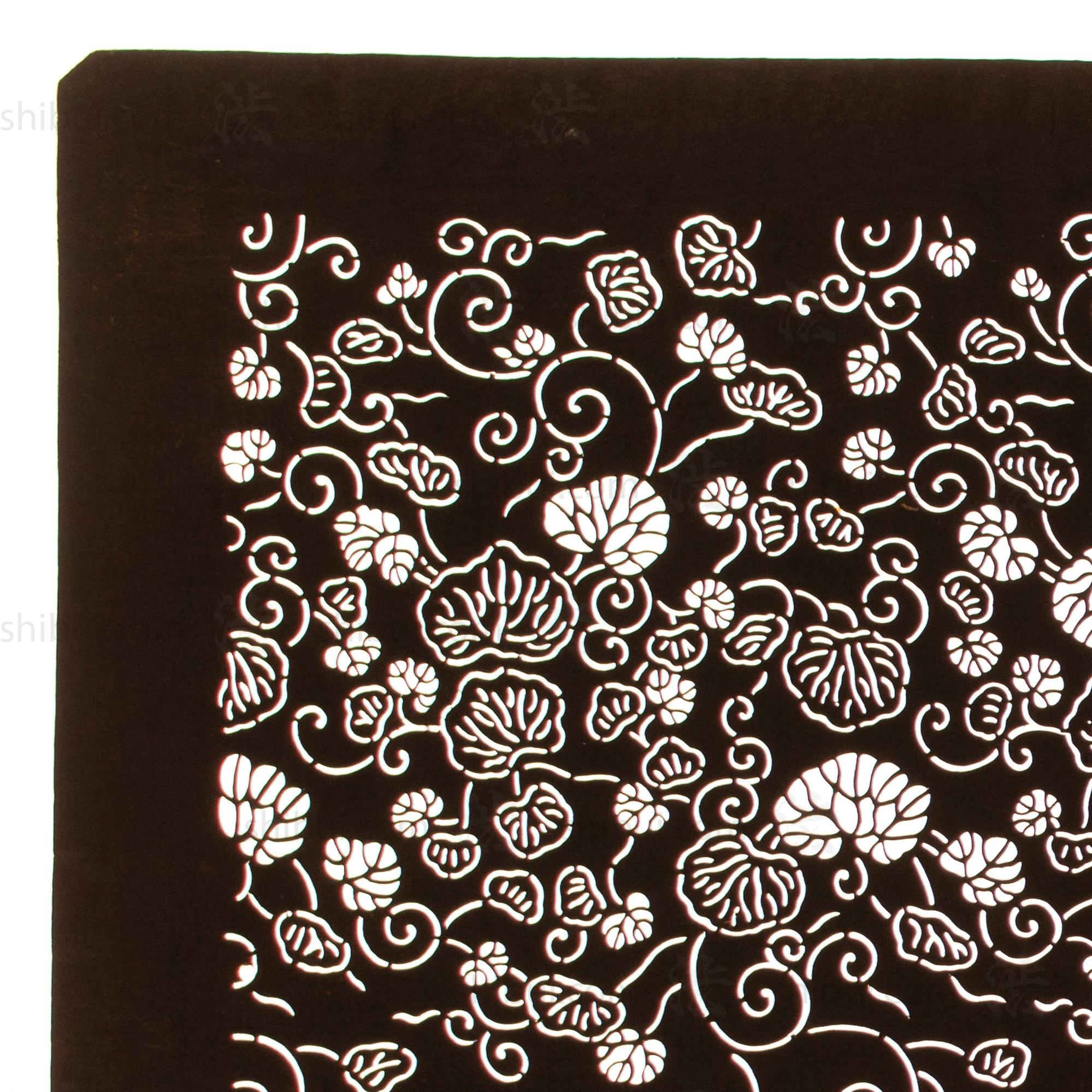 Meiji Leaf Katagami | Japanese Lacquered Paper Stencil