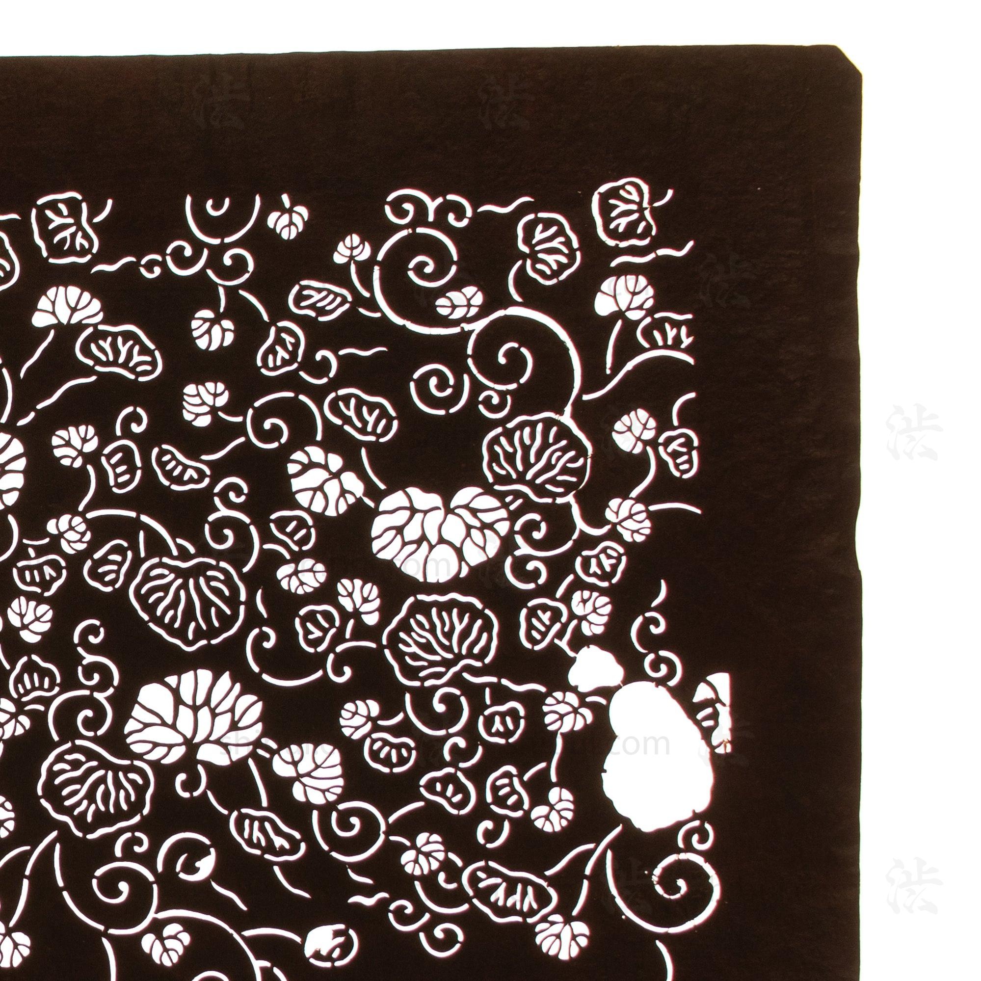 Meiji Leaf Katagami | Japanese Lacquered Paper Stencil