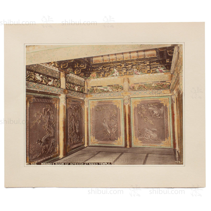 Hand Tinted Albumen of the Mikado's Room | Antique Japanese Photograph