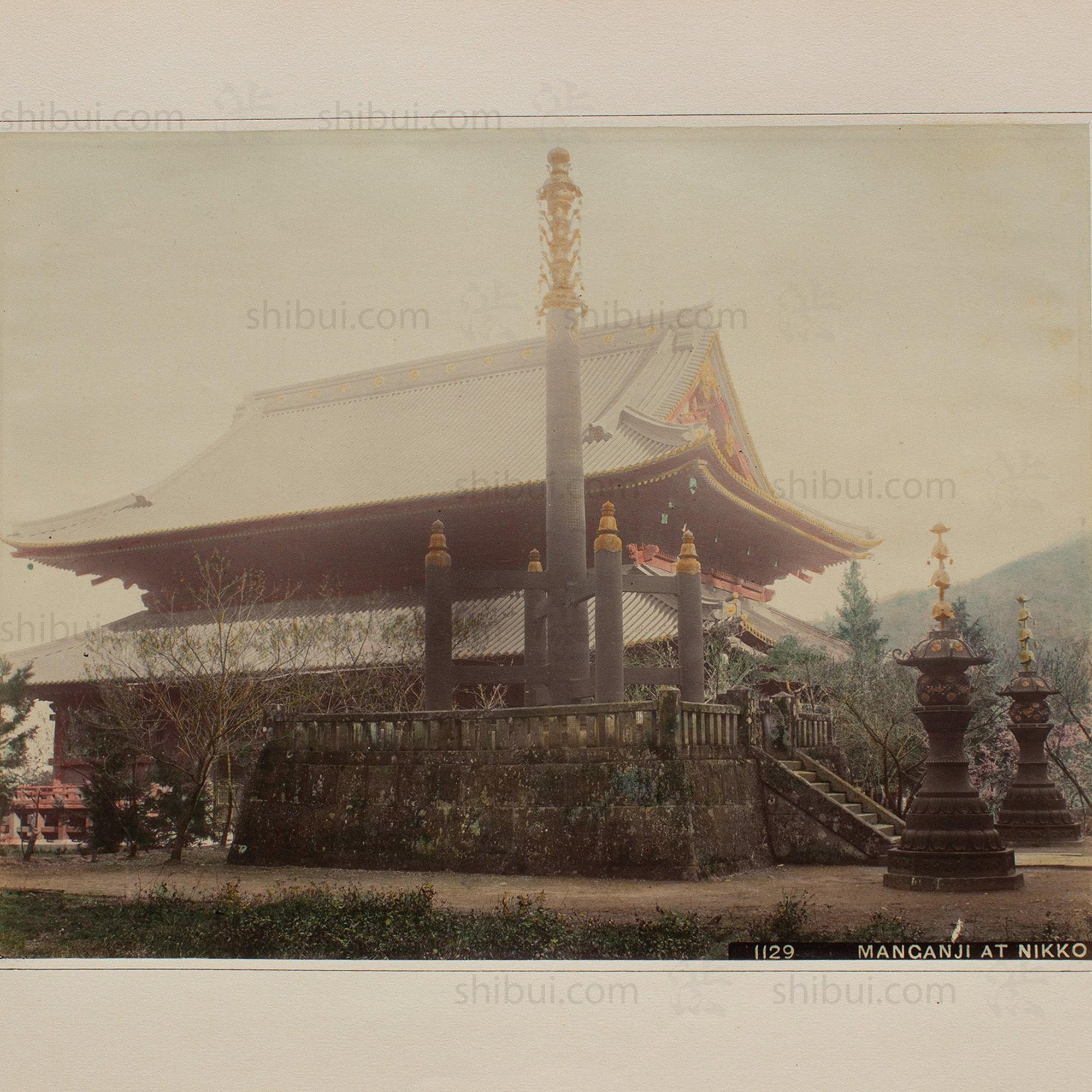 Hand Tinted Albumen of Manganji at Nikko | Antique Japanese Photograph