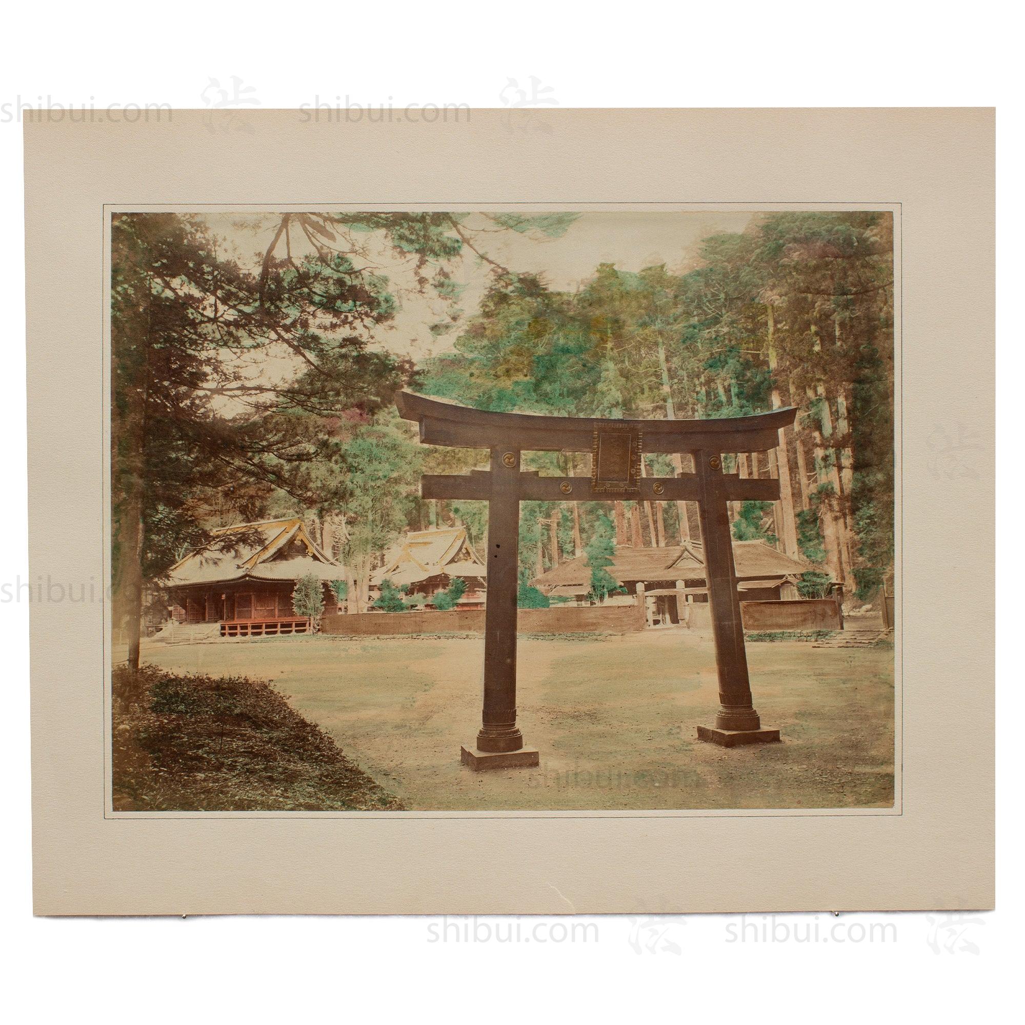 Hand Tinted Albumen of Torii Gate | Antique Japanese Photograph