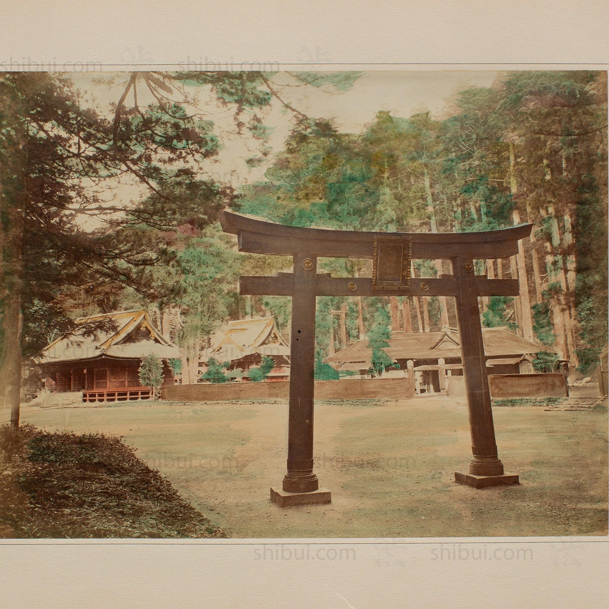 Hand Tinted Albumen of Torii Gate | Antique Japanese Photograph