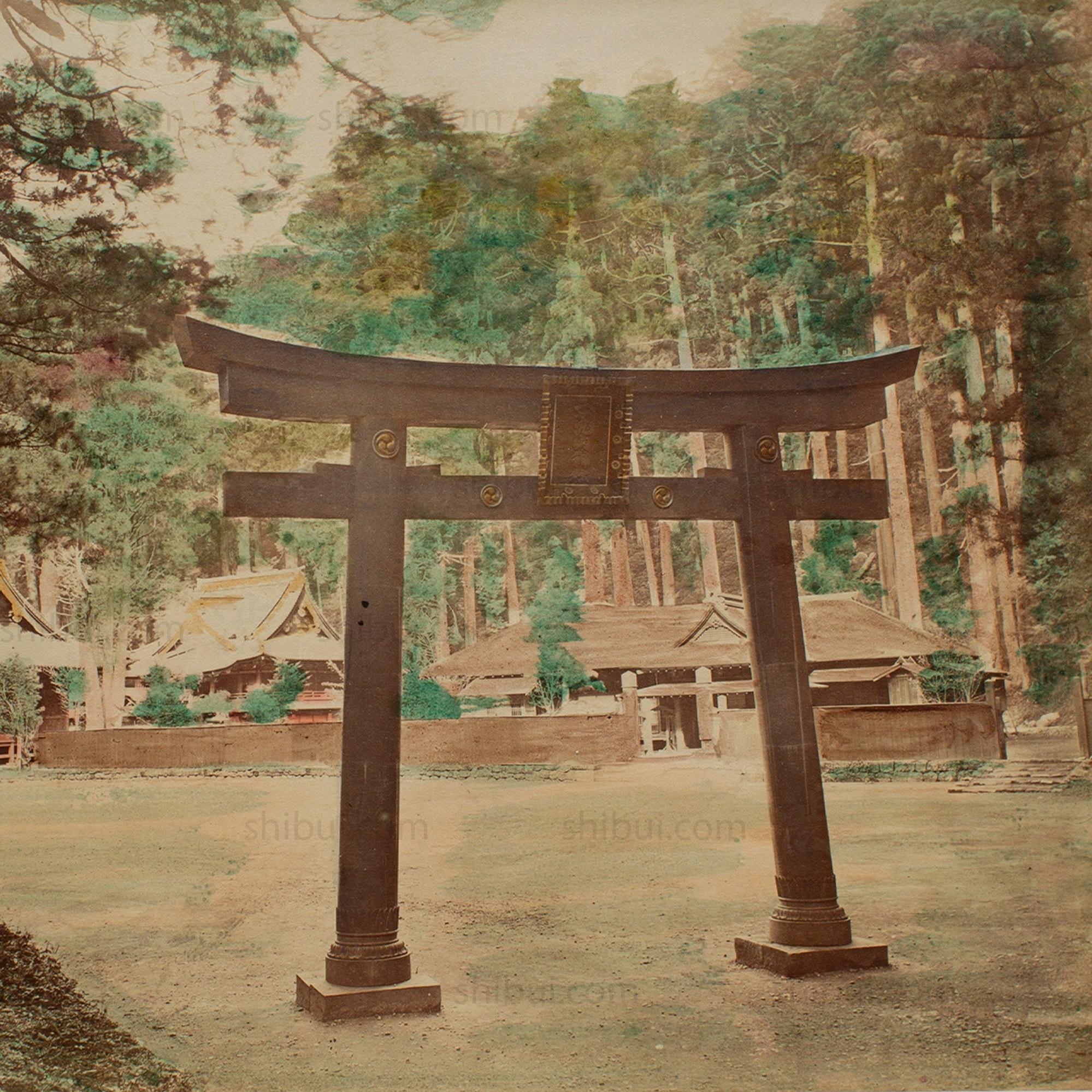 Hand Tinted Albumen of Torii Gate | Antique Japanese Photograph