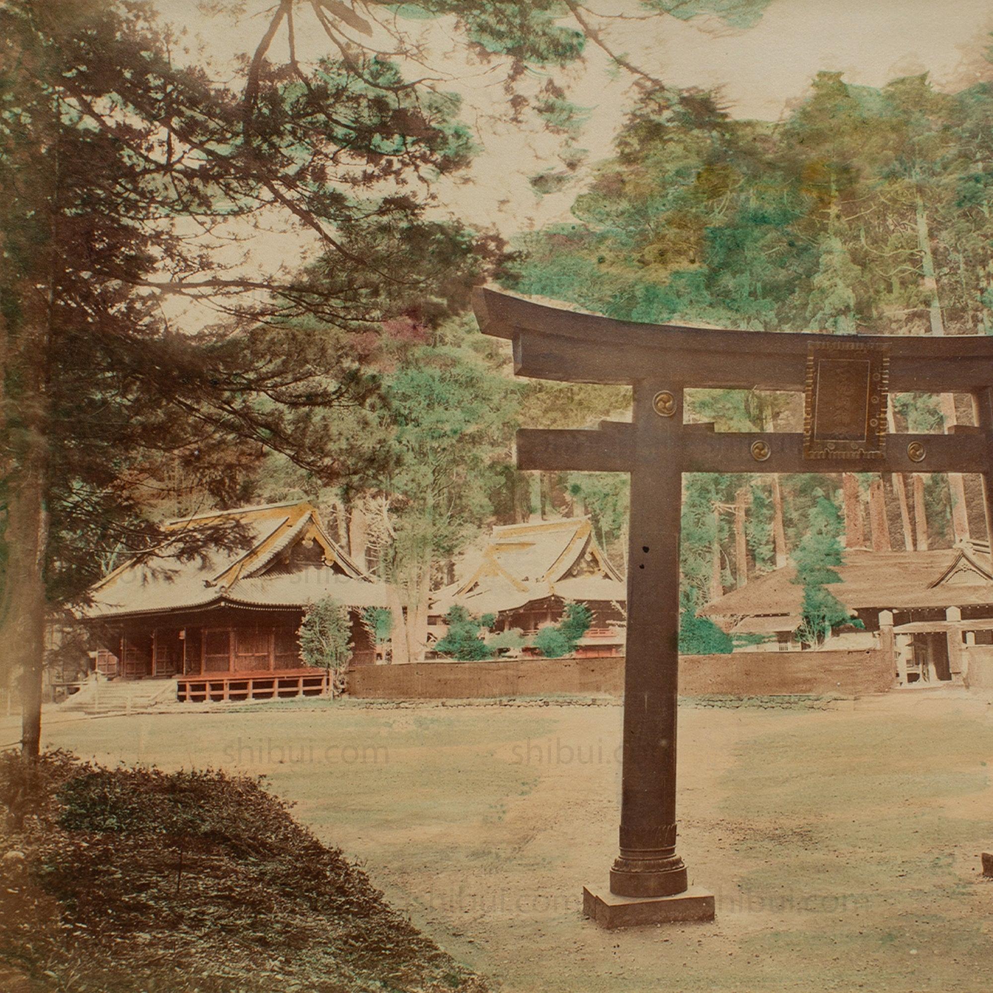Hand Tinted Albumen of Torii Gate | Antique Japanese Photograph