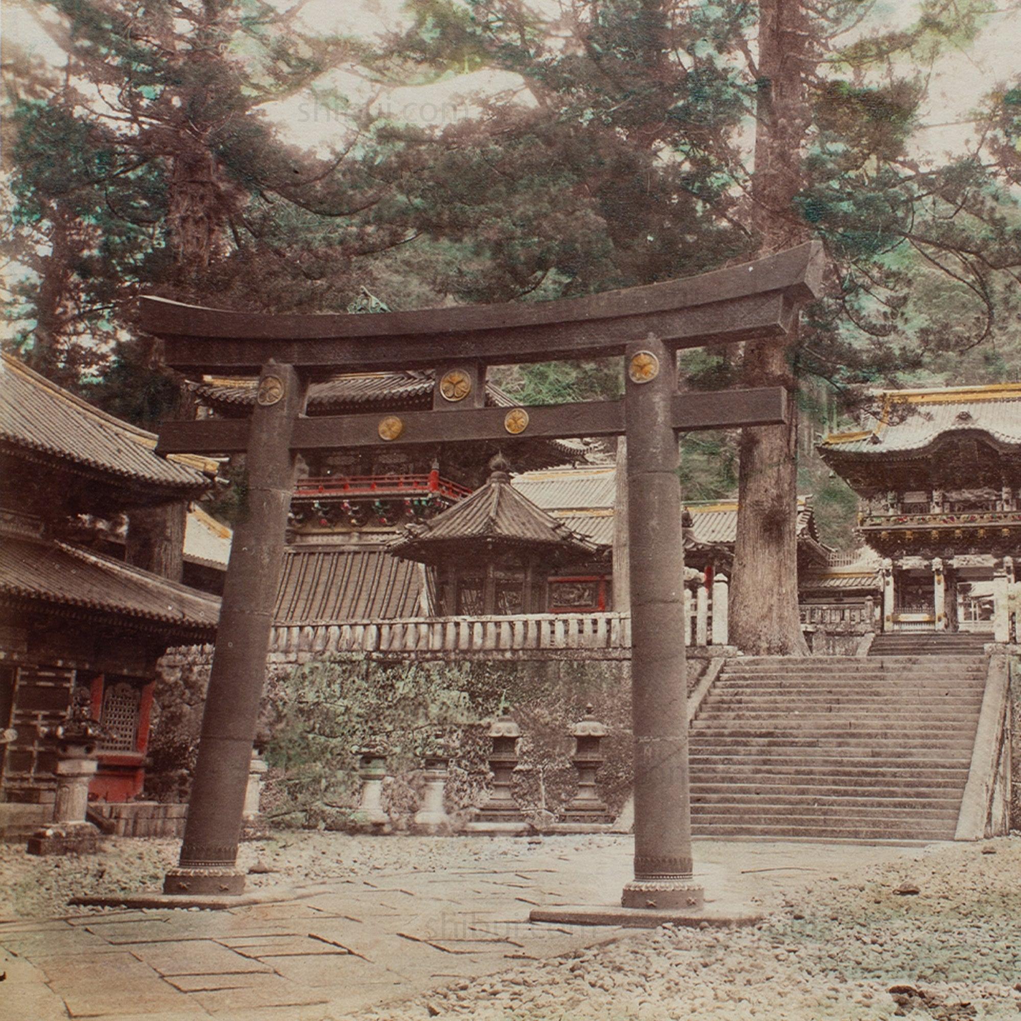 Hand Tinted Albumen of Toshogu Shrine | Antique Japanese Photograph