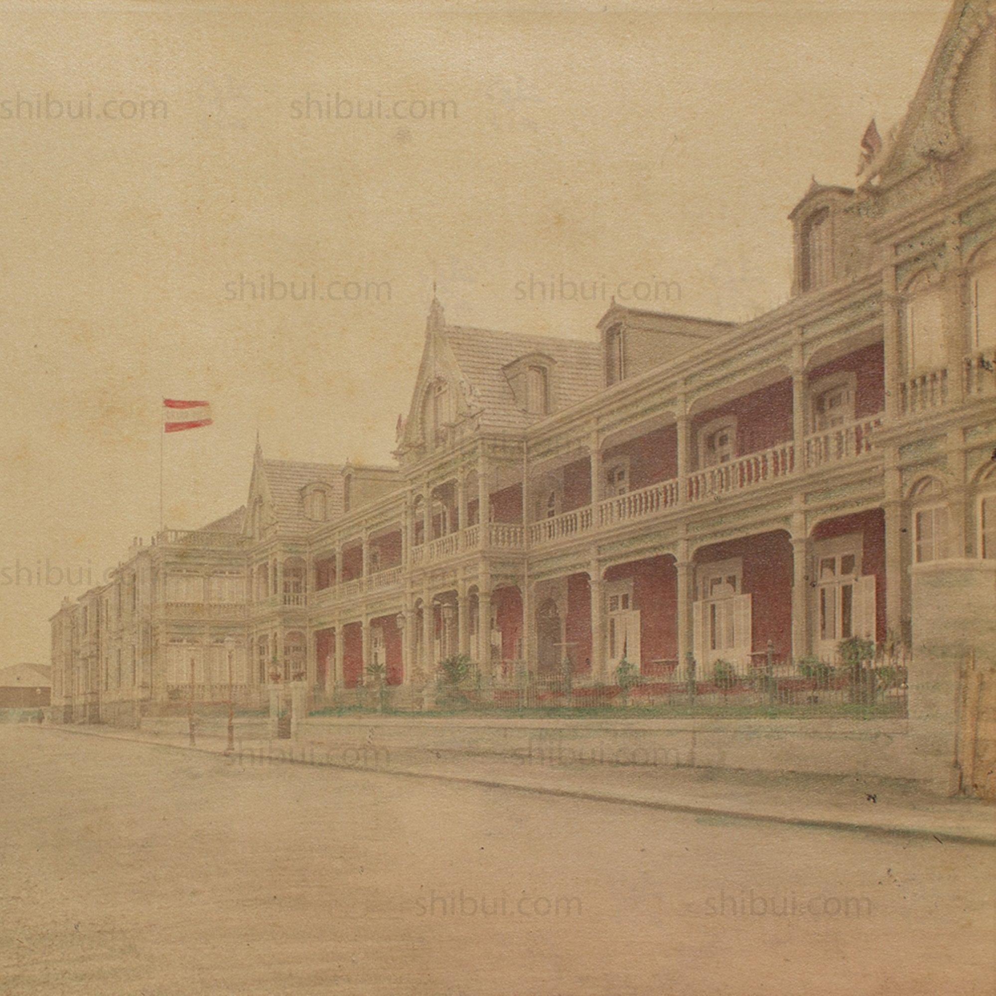 Hand Tinted Albumen of Grand Hotel | Antique Japanese Photograph