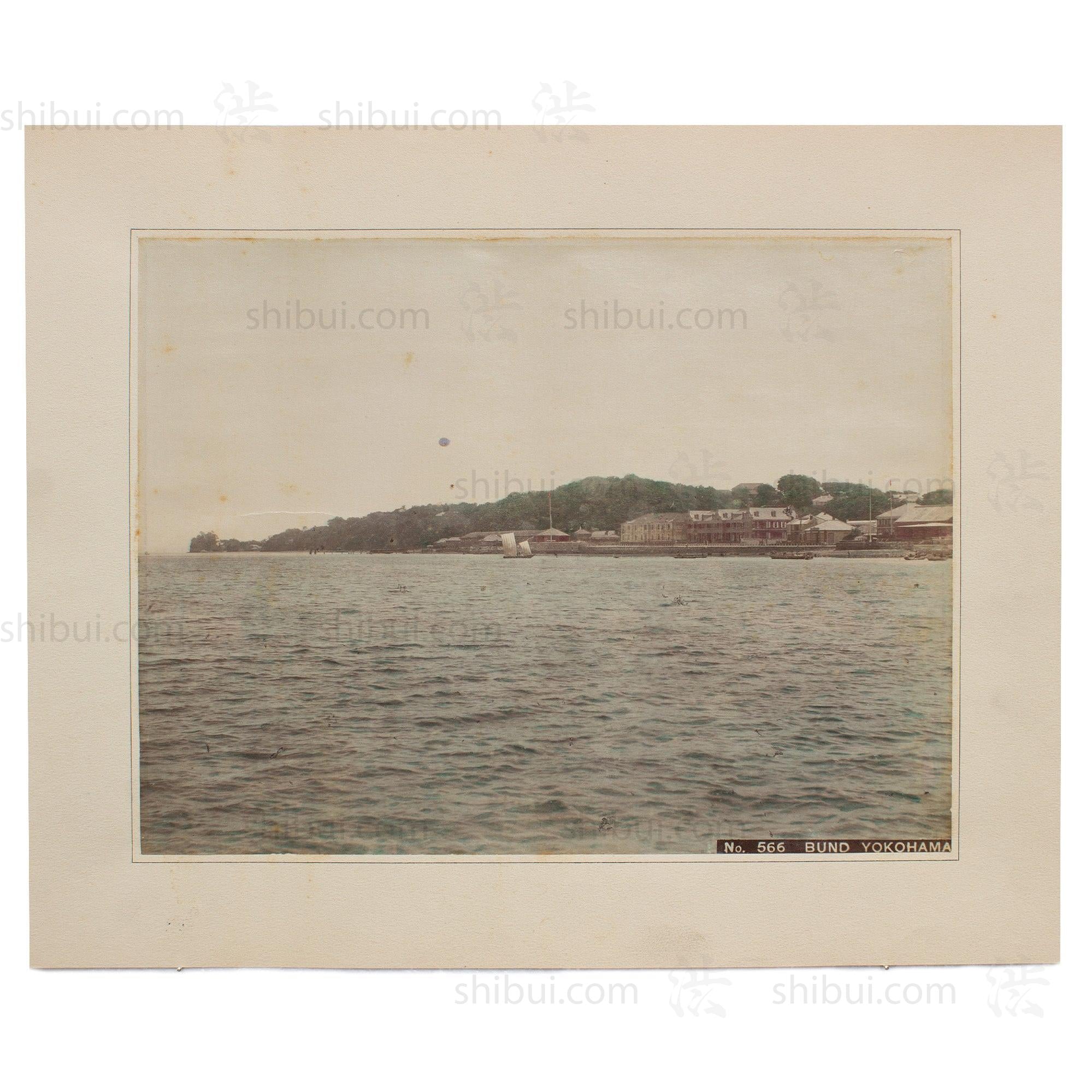 Hand Tinted Albumen of Bund Yokohama | Antique Japanese Photograph