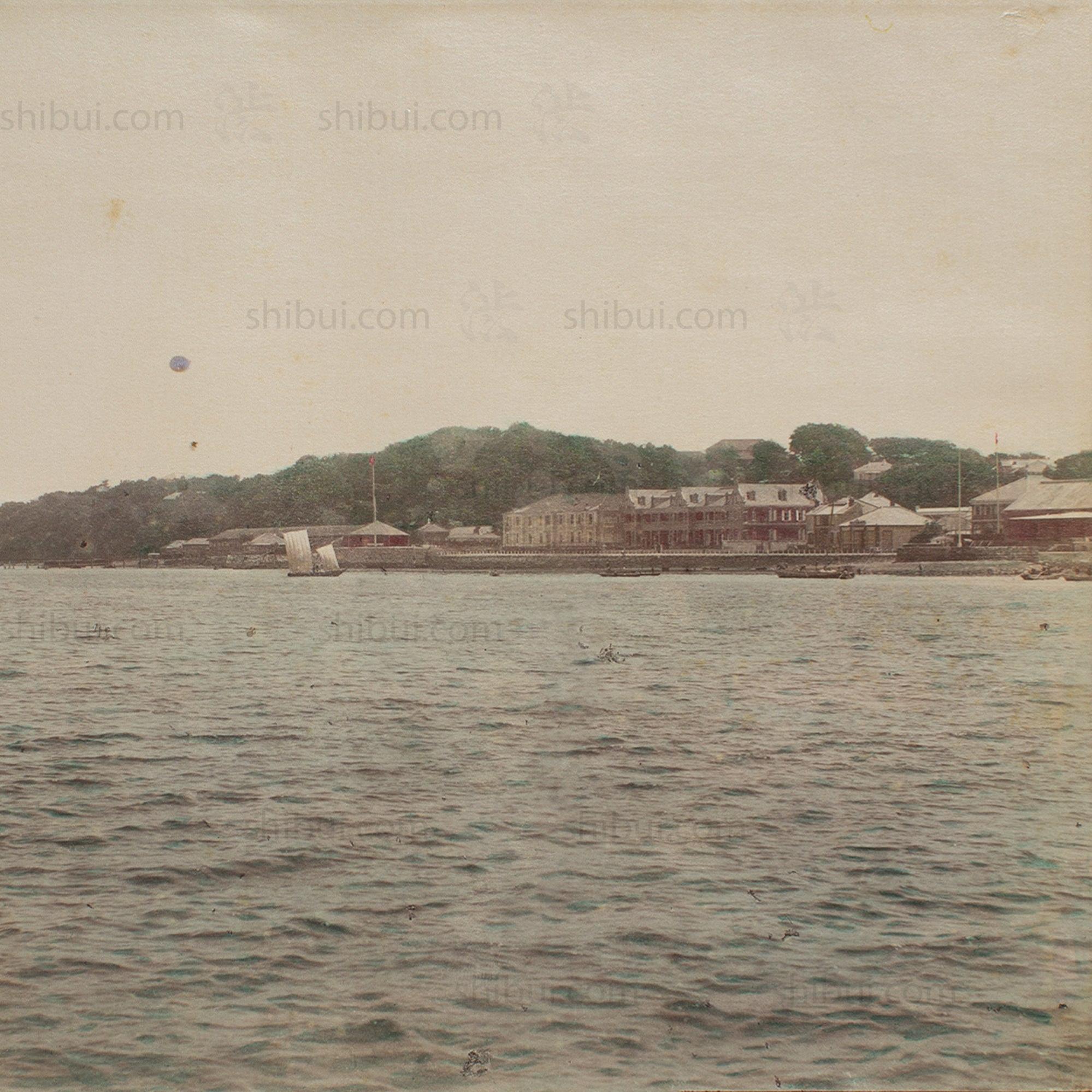 Hand Tinted Albumen of Bund Yokohama | Antique Japanese Photograph