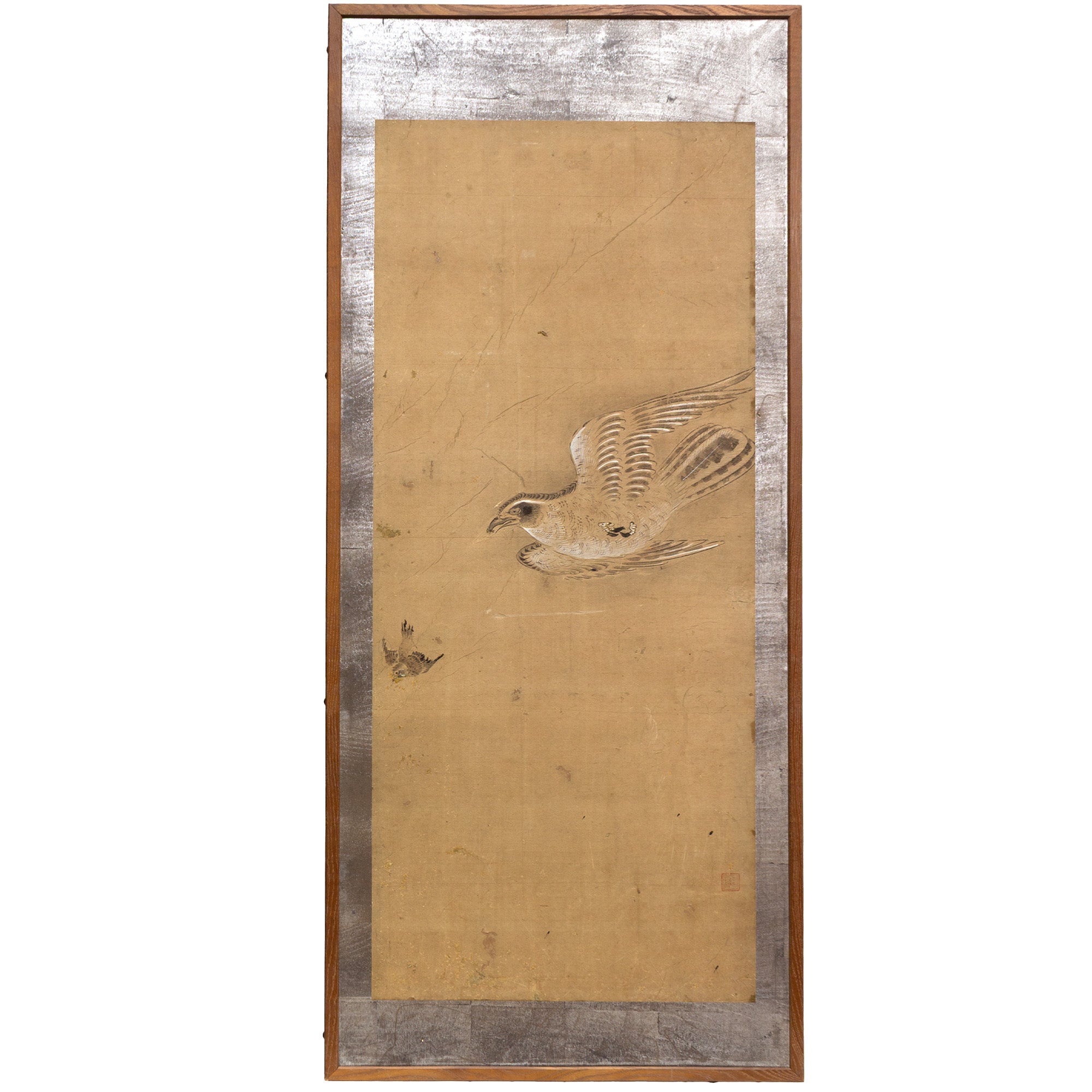 Pair of Mounted Hawk Paintings