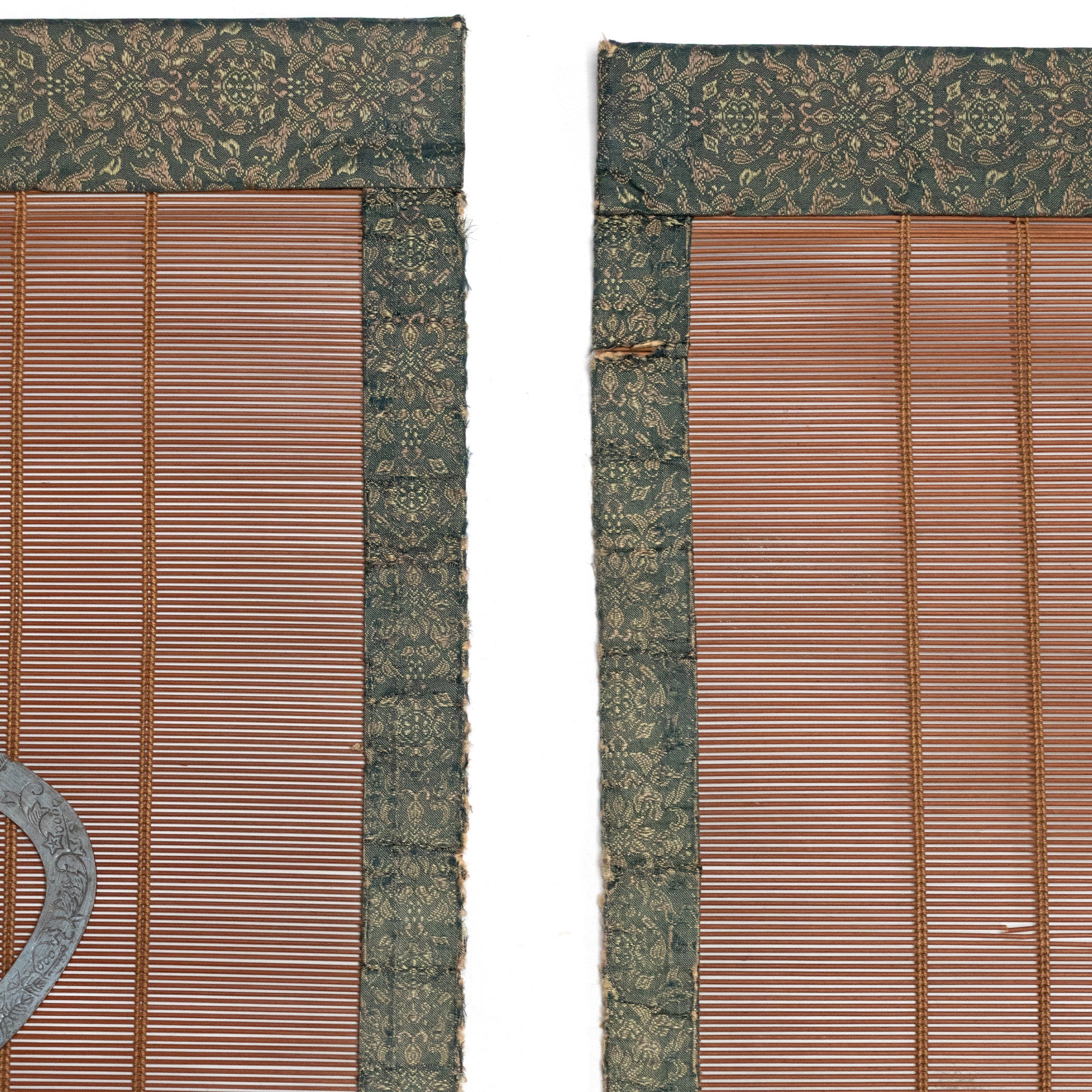Sudare with Brocade Border| Split Bamboo Blind | Set of 2