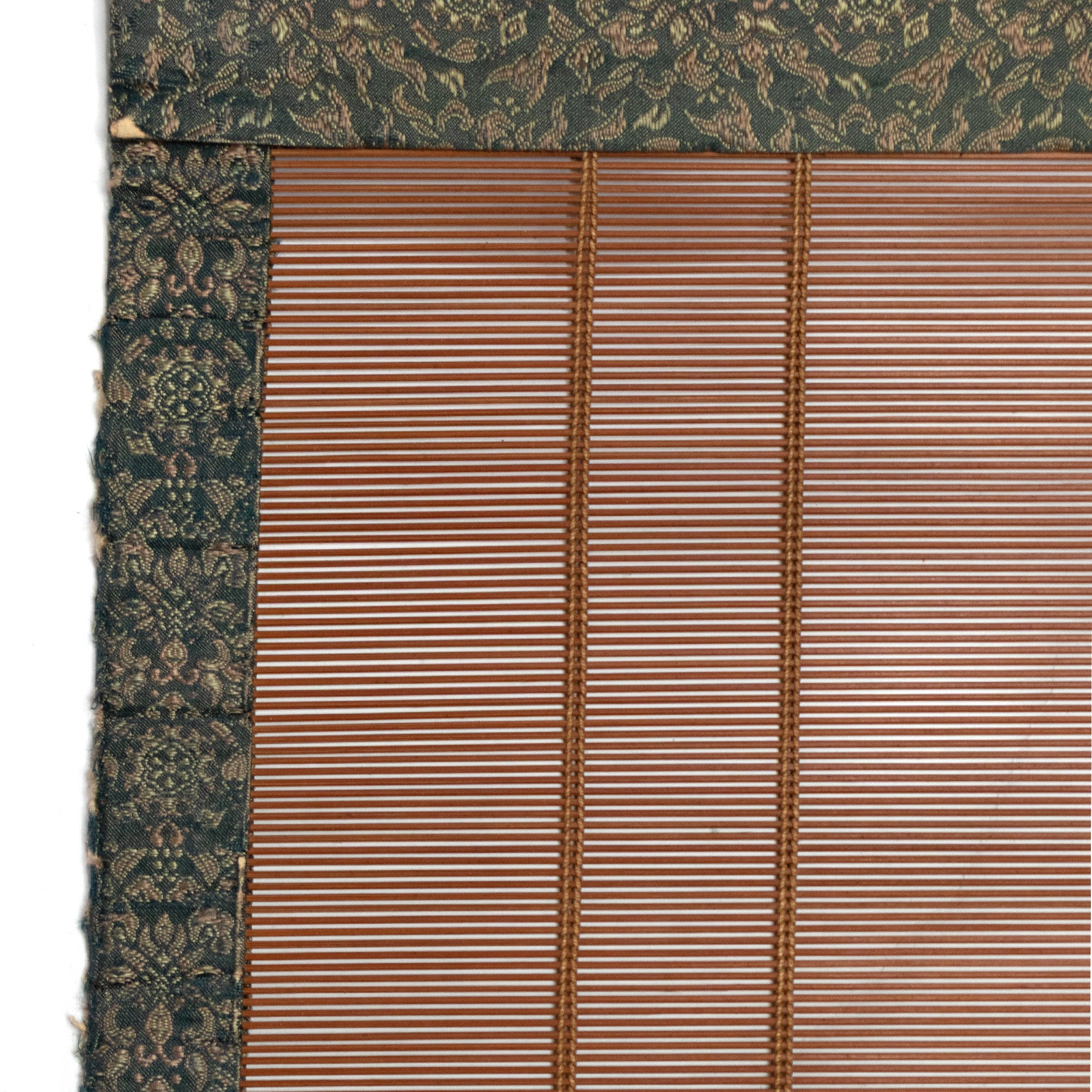 Sudare with Brocade Border| Split Bamboo Blind | Set of 2