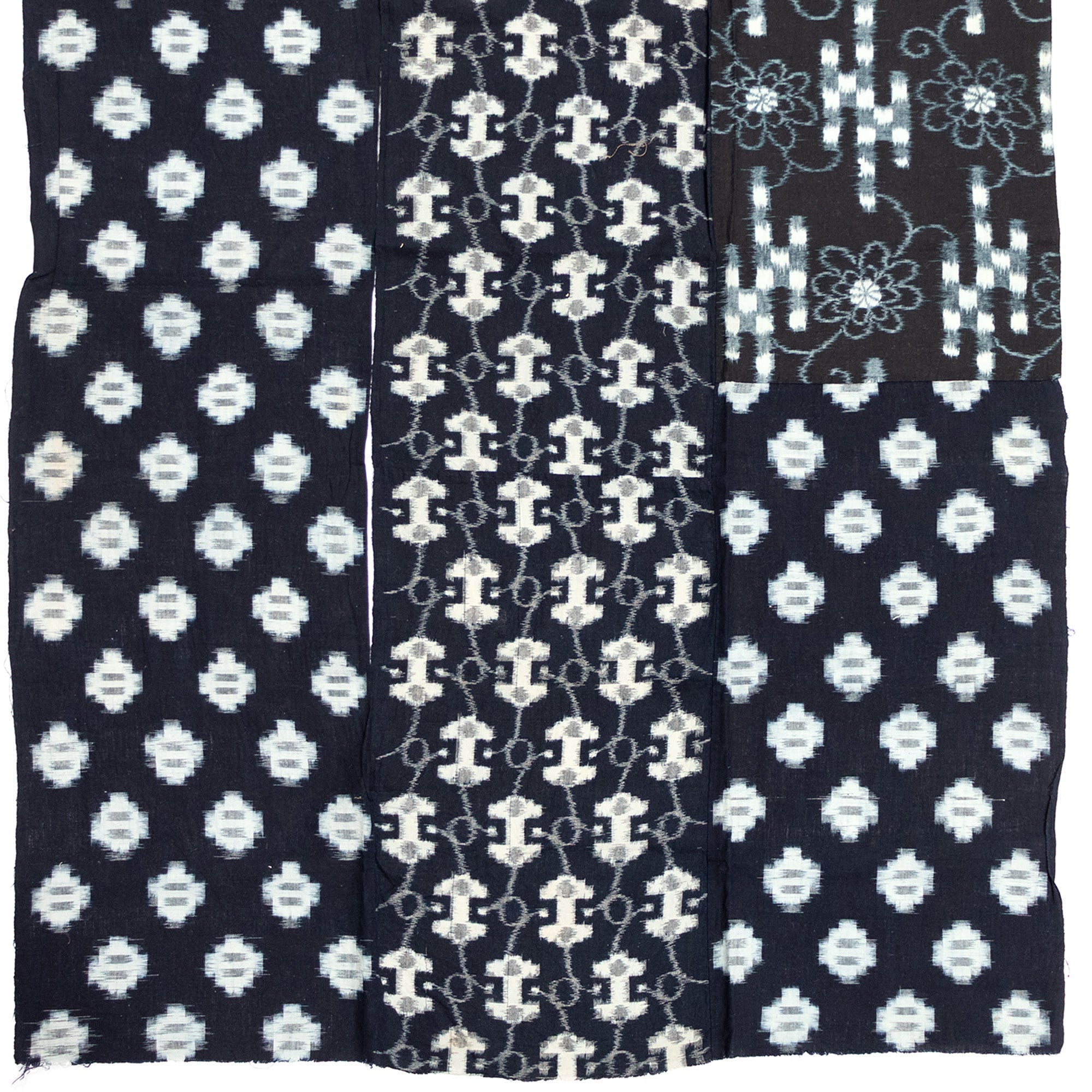 Japanese Indigo Kasuri Ikat 3 Panel Futonji