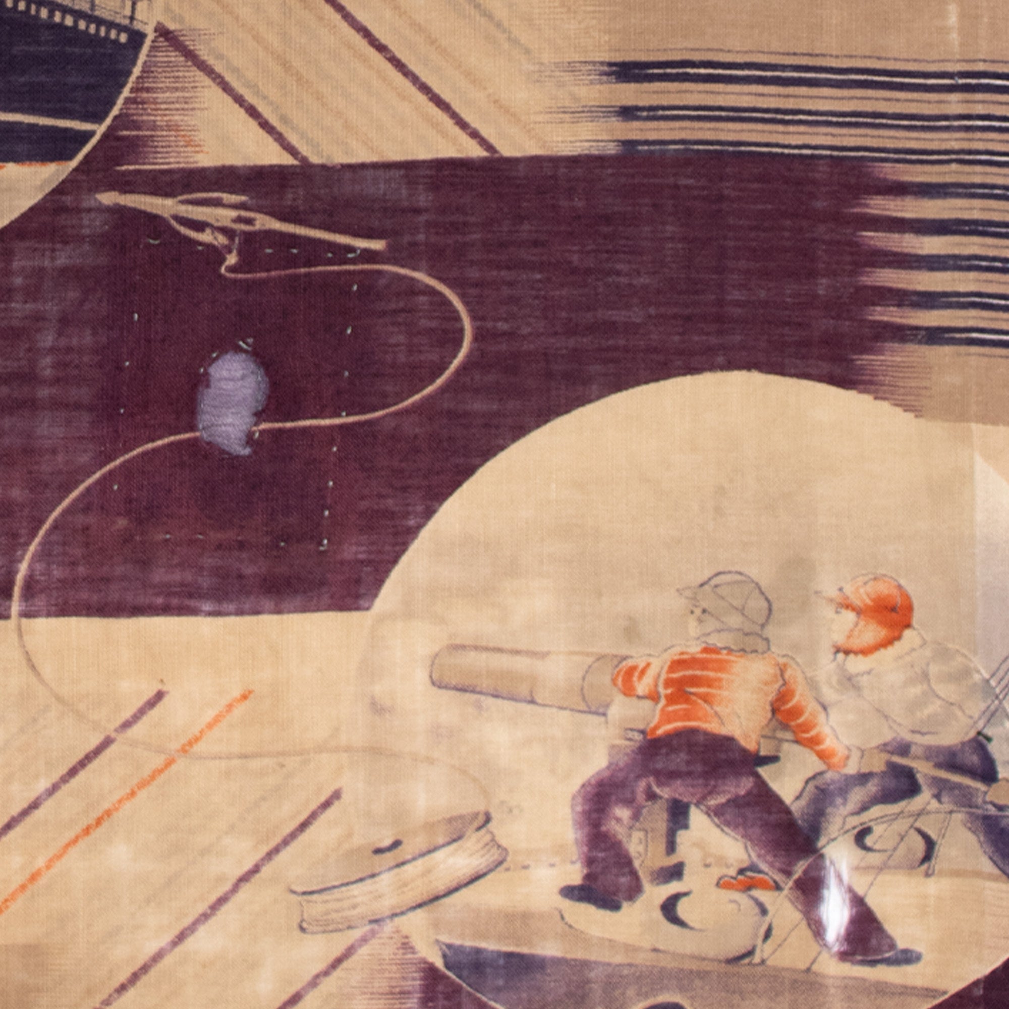 Single Printed Cotton Whaling Panel