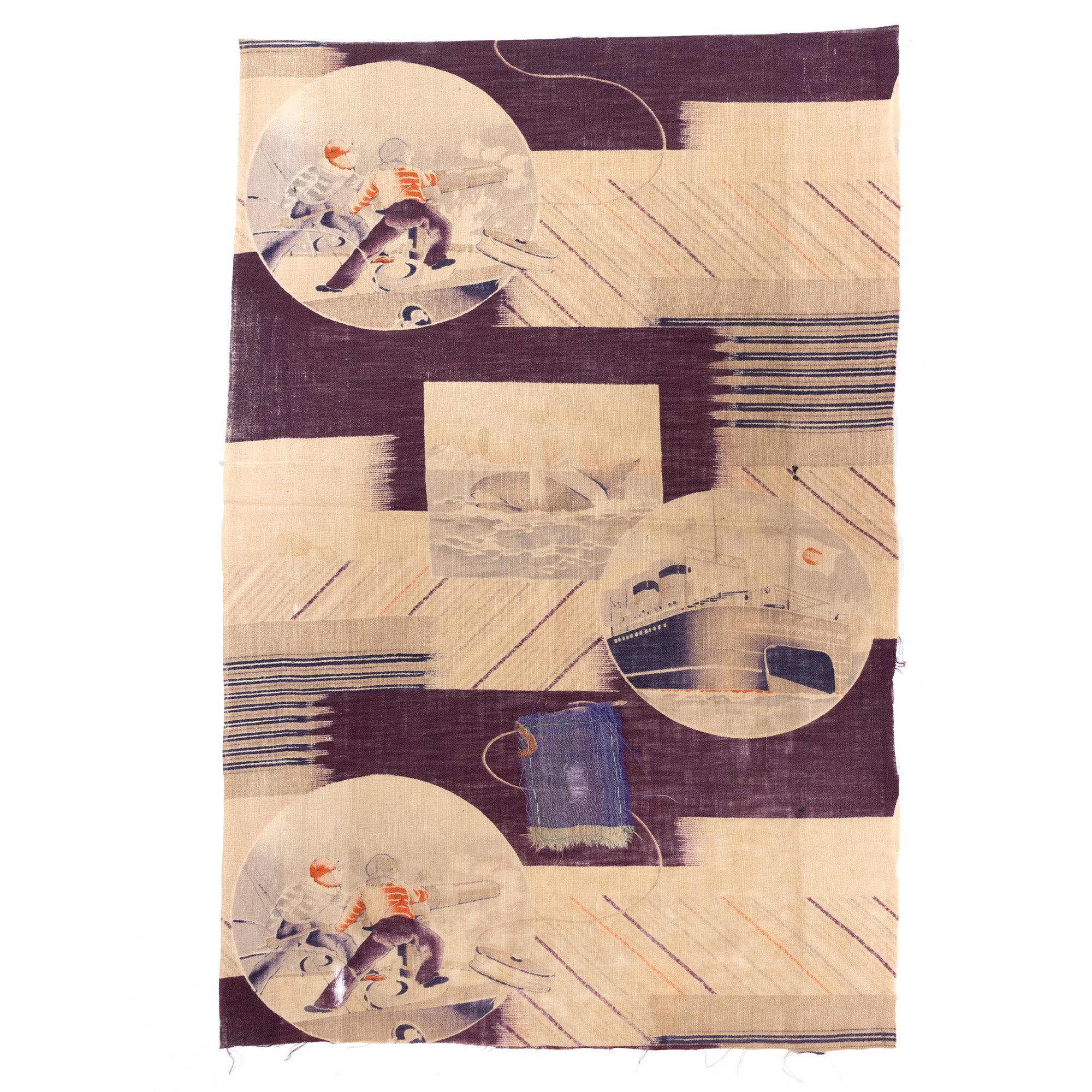 Single Printed Cotton Whaling Panel