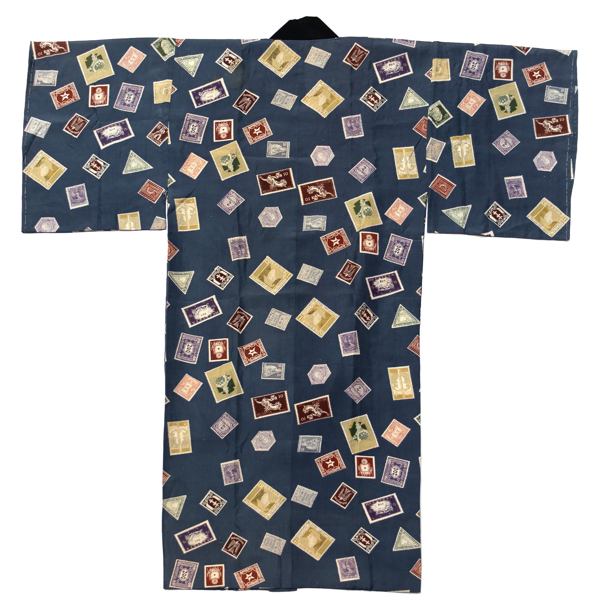 Rare Deco International Stamps Men's Juban Under Kimono