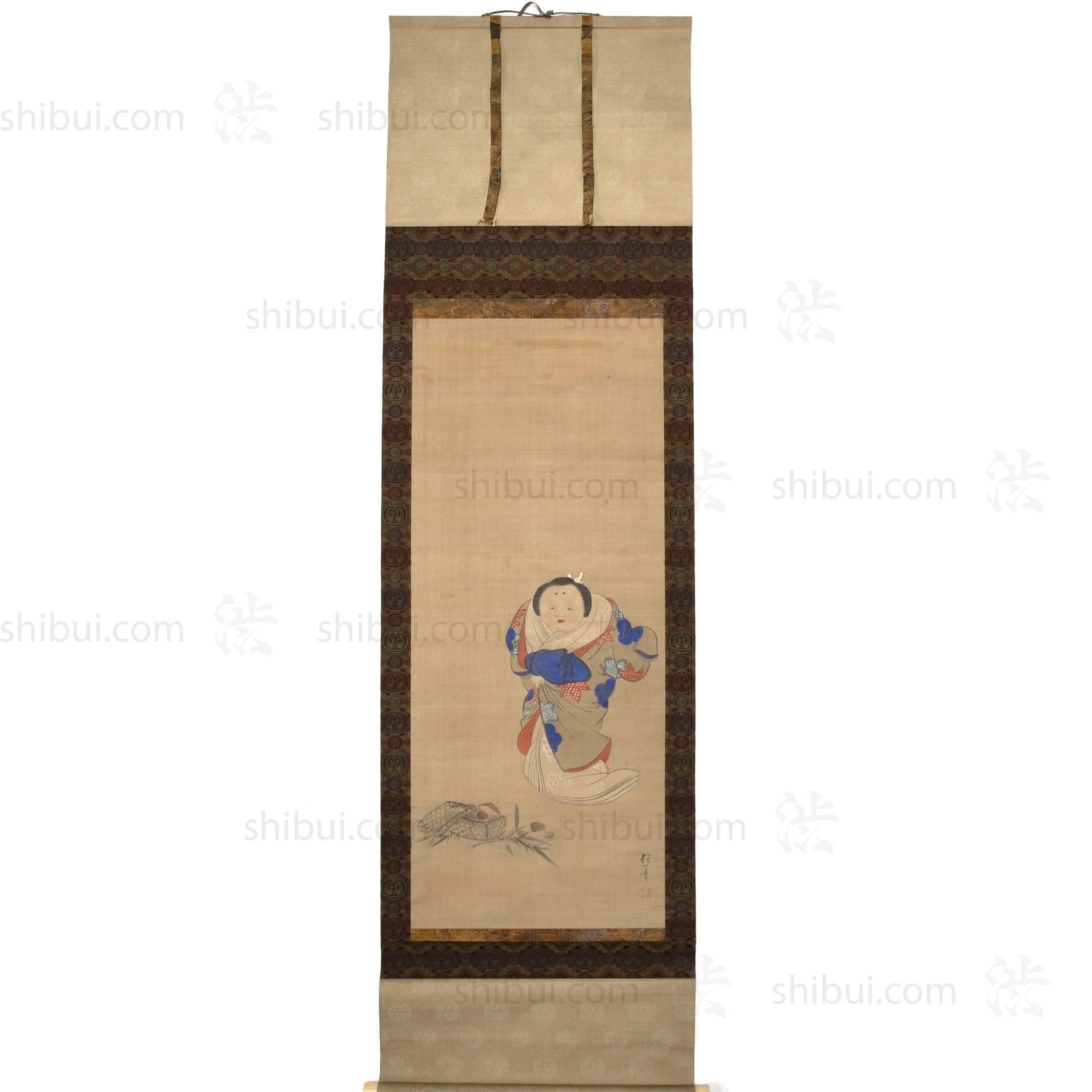 Otogoze (Otafuku) Hanging Scroll Painting of a Woman