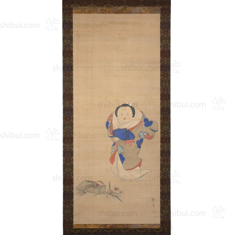 Otogoze (Otafuku) Hanging Scroll Painting of a Woman