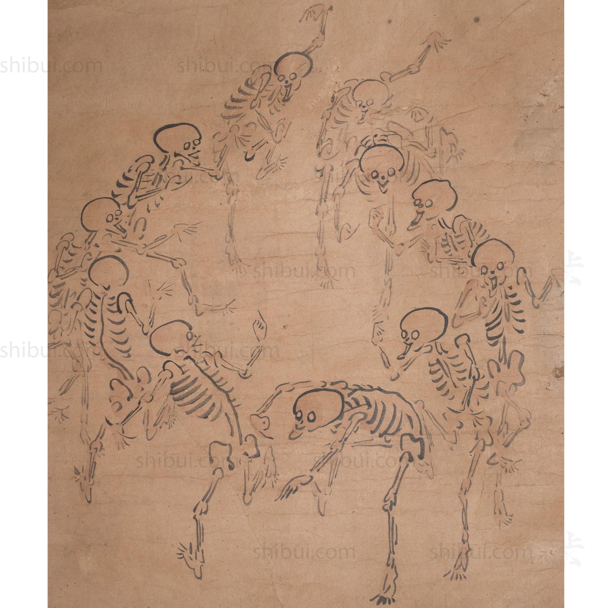 Antique Japanese Skeleton Circle Dance