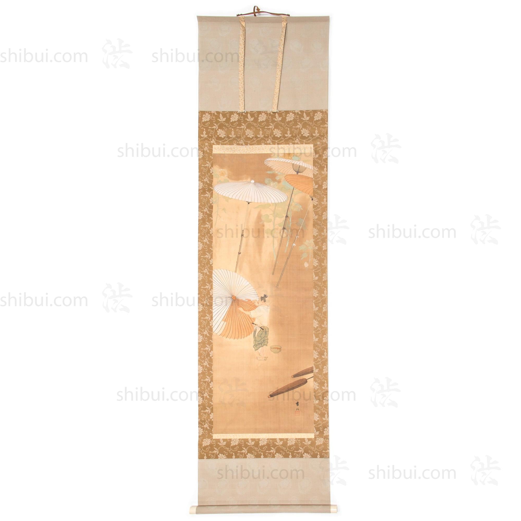 Antique Japanese Scroll of Kasa Craftsman