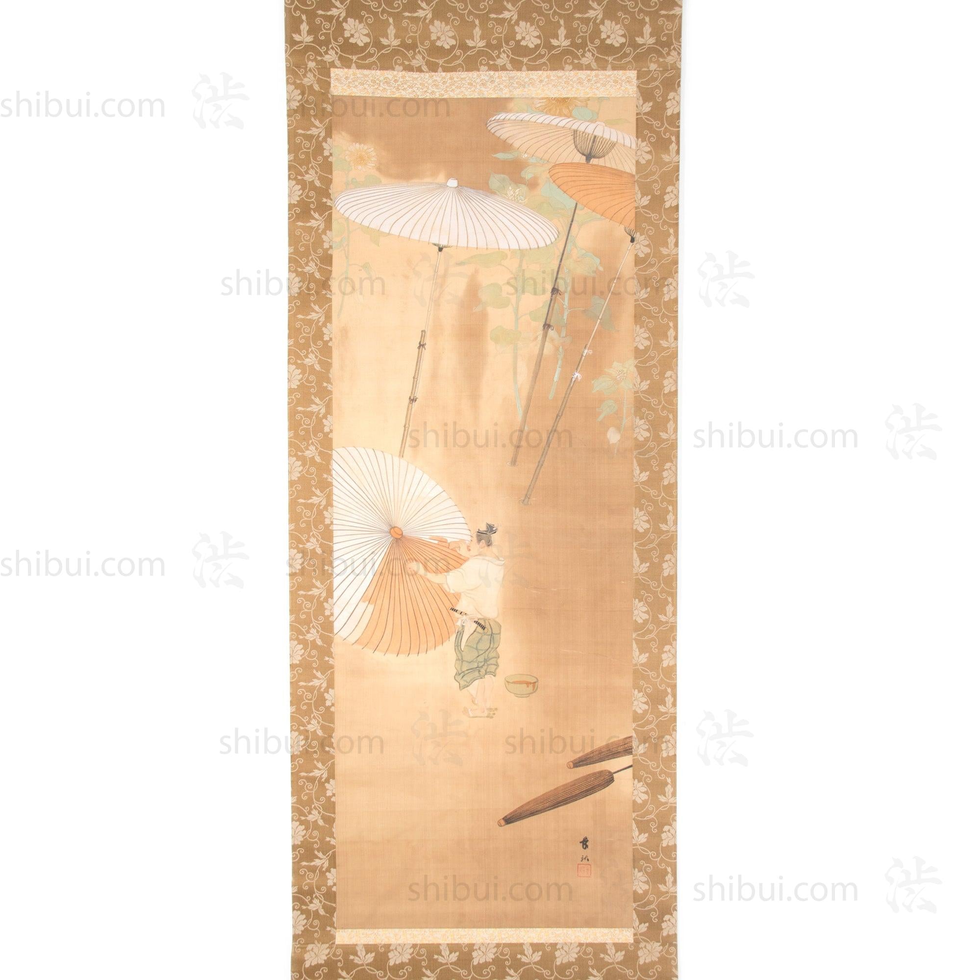 Antique Japanese Scroll of Kasa Craftsman