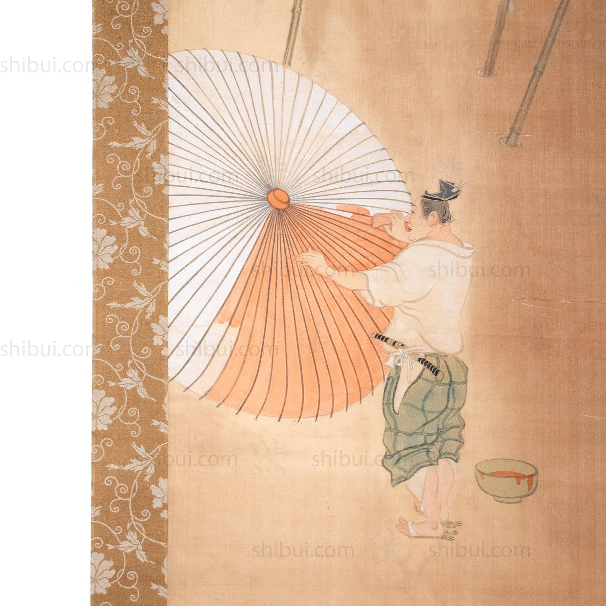 Antique Japanese Scroll of Kasa Craftsman