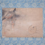 Antique Japanese Thunder God & Man Scroll