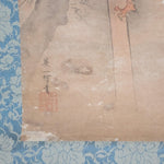 Antique Japanese Thunder God & Man Scroll