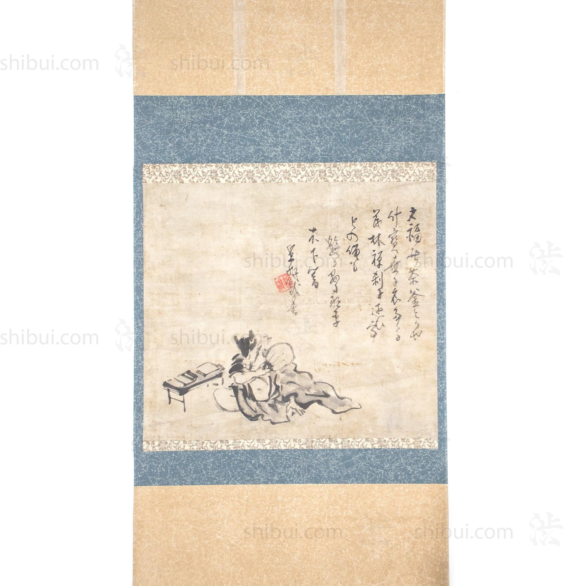 Sumi-e Tanuki  - Antique Japanese Scroll