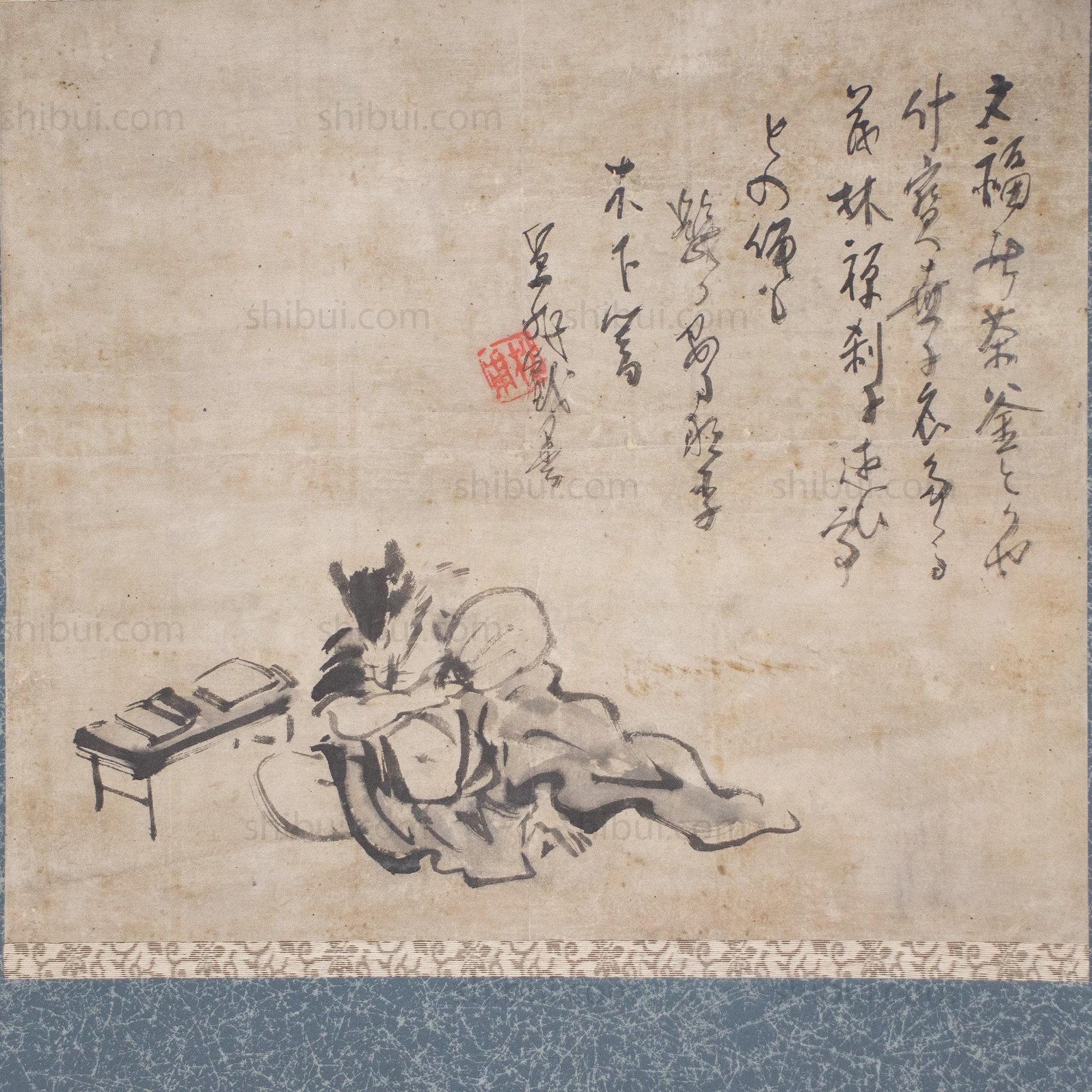 Sumi-e Tanuki  - Antique Japanese Scroll