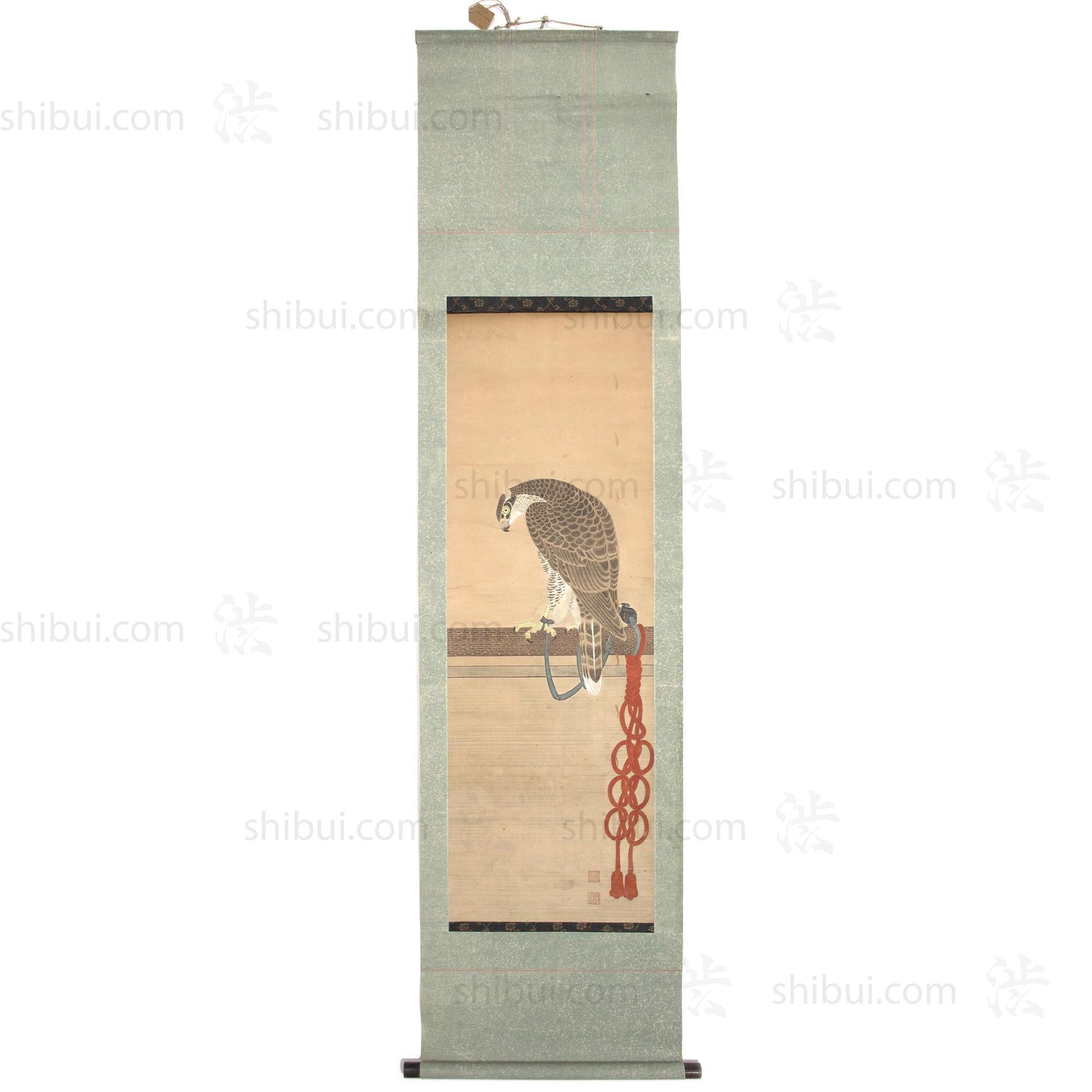 Antique Japanese Hunting Hawk Scroll