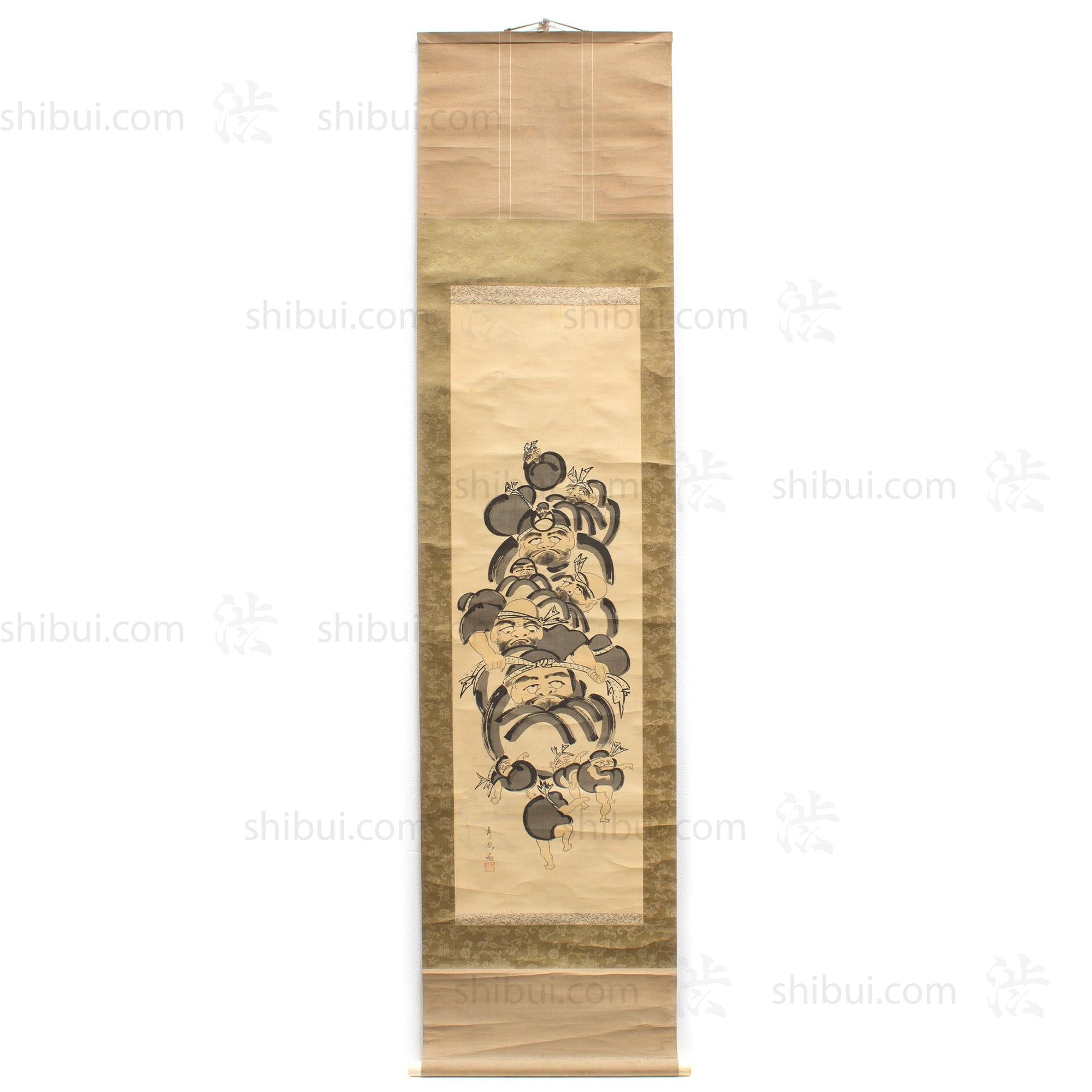 Antique Japanese Daruma Scroll