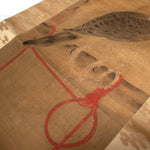 Antique Japanese Hawk & Red Cord Scroll
