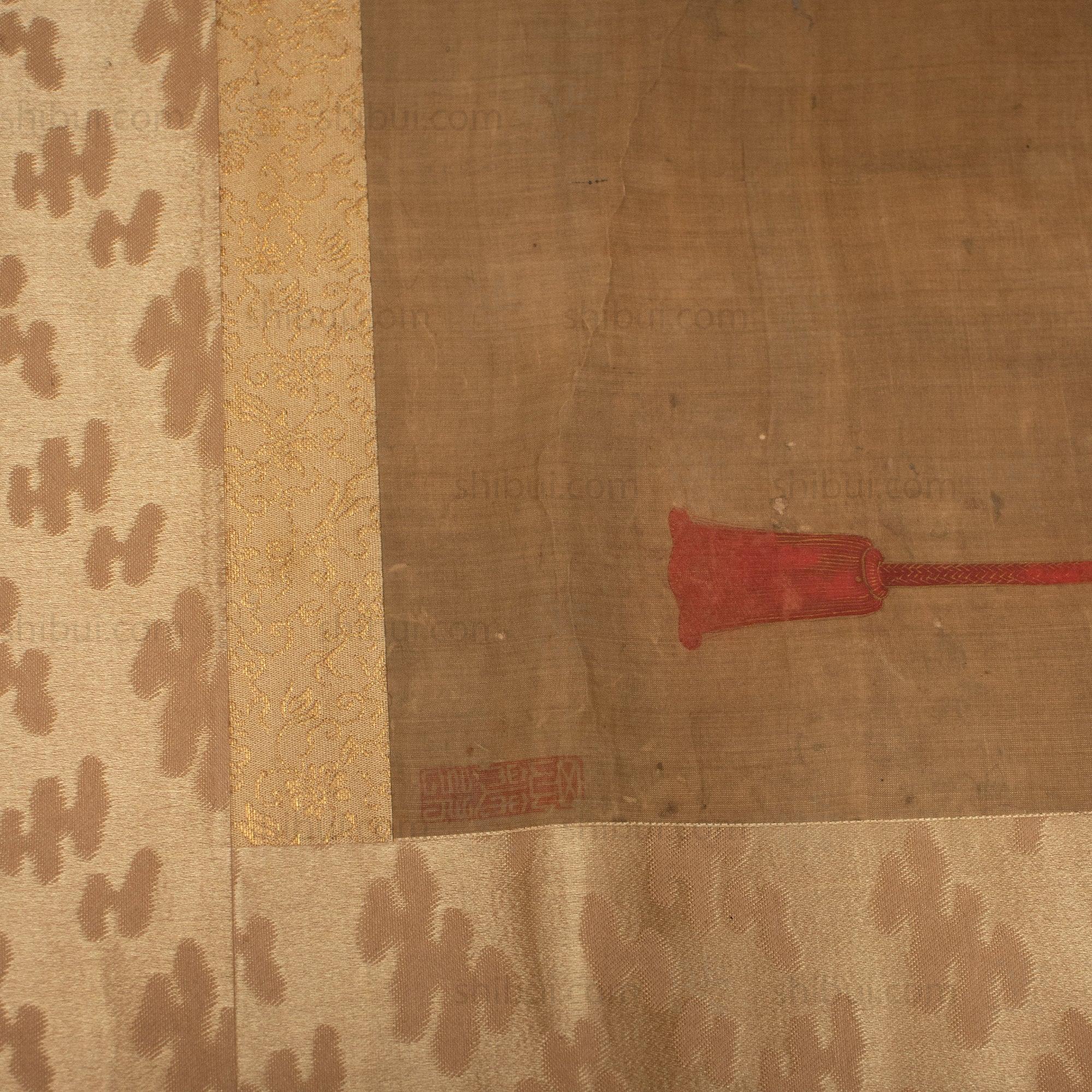 Antique Japanese Hawk & Red Cord Scroll