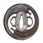 Bamboo Leaf Forged Iron Tsuba Sword Guard