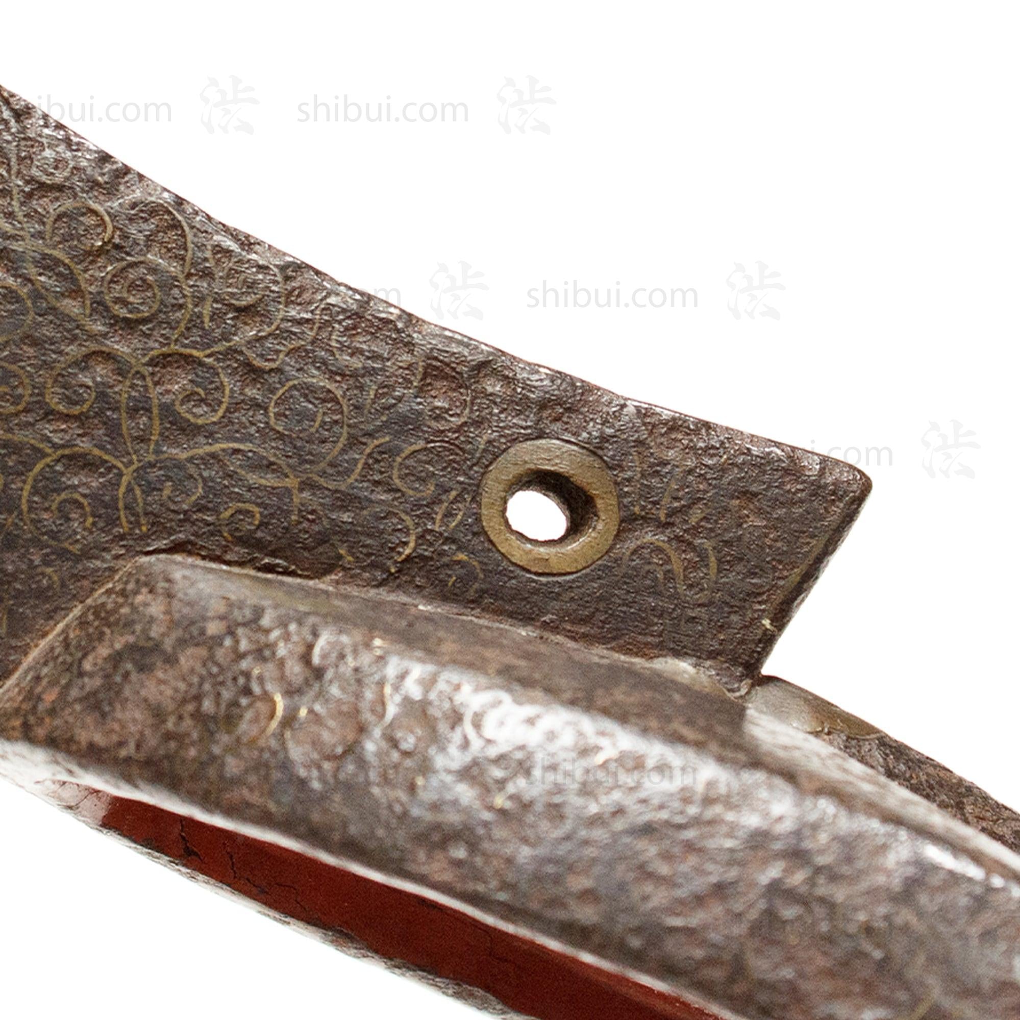 Japanese Antique Abumi Stirrup with Bronze Inlay