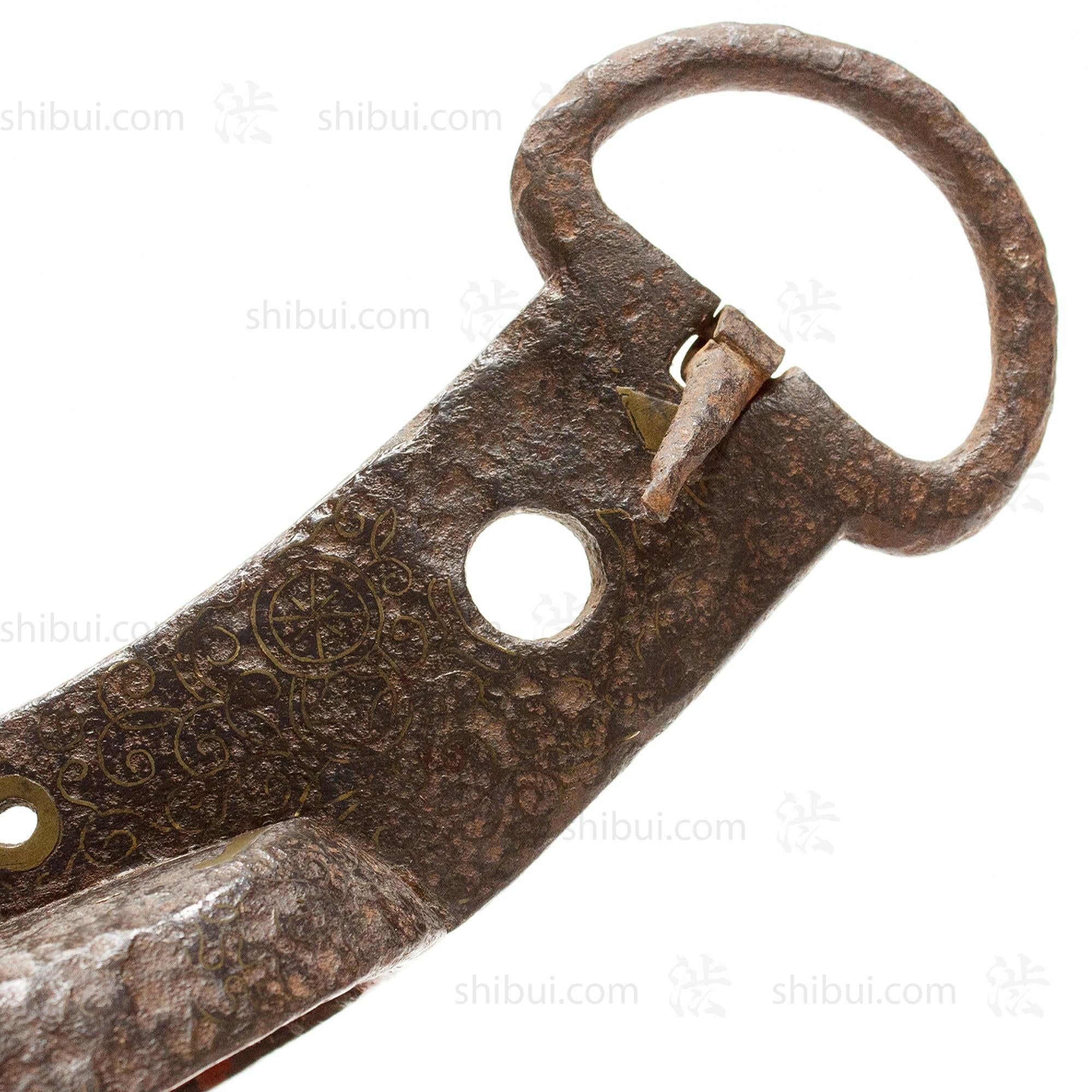 Japanese Antique Abumi Stirrup with Bronze Inlay