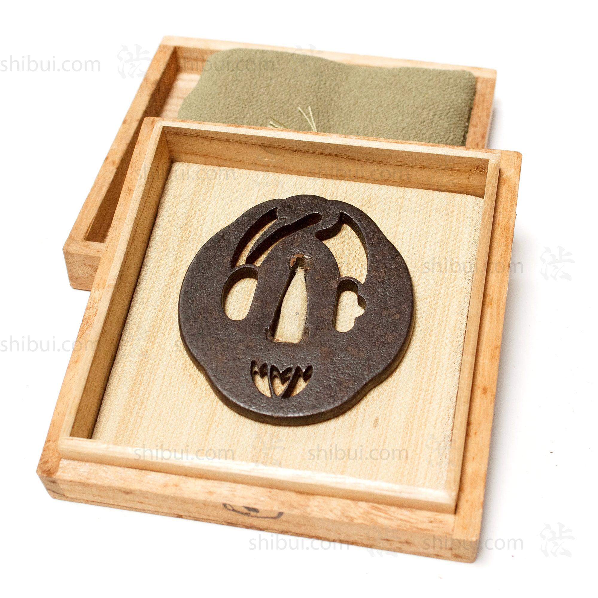 Antique Tsuru Tsuba | Japanese Crane Sword Guard