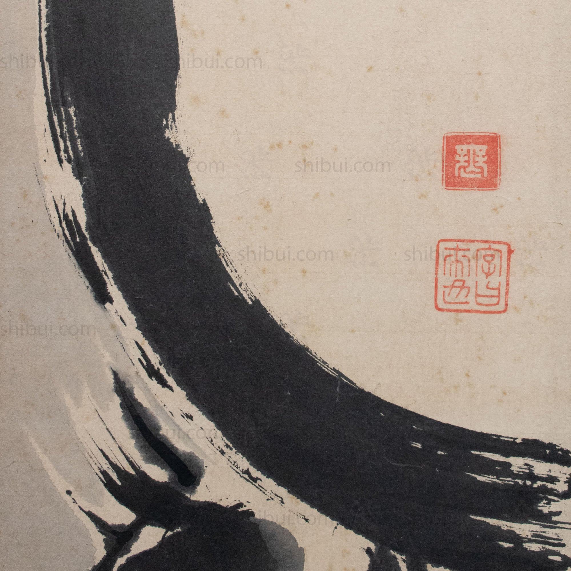 Pair of 19th century Zen Japanese Antique Free-Standing Folding Screen Byobu