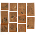 Eleven Giga Syle Paintings From a  Folding Screen